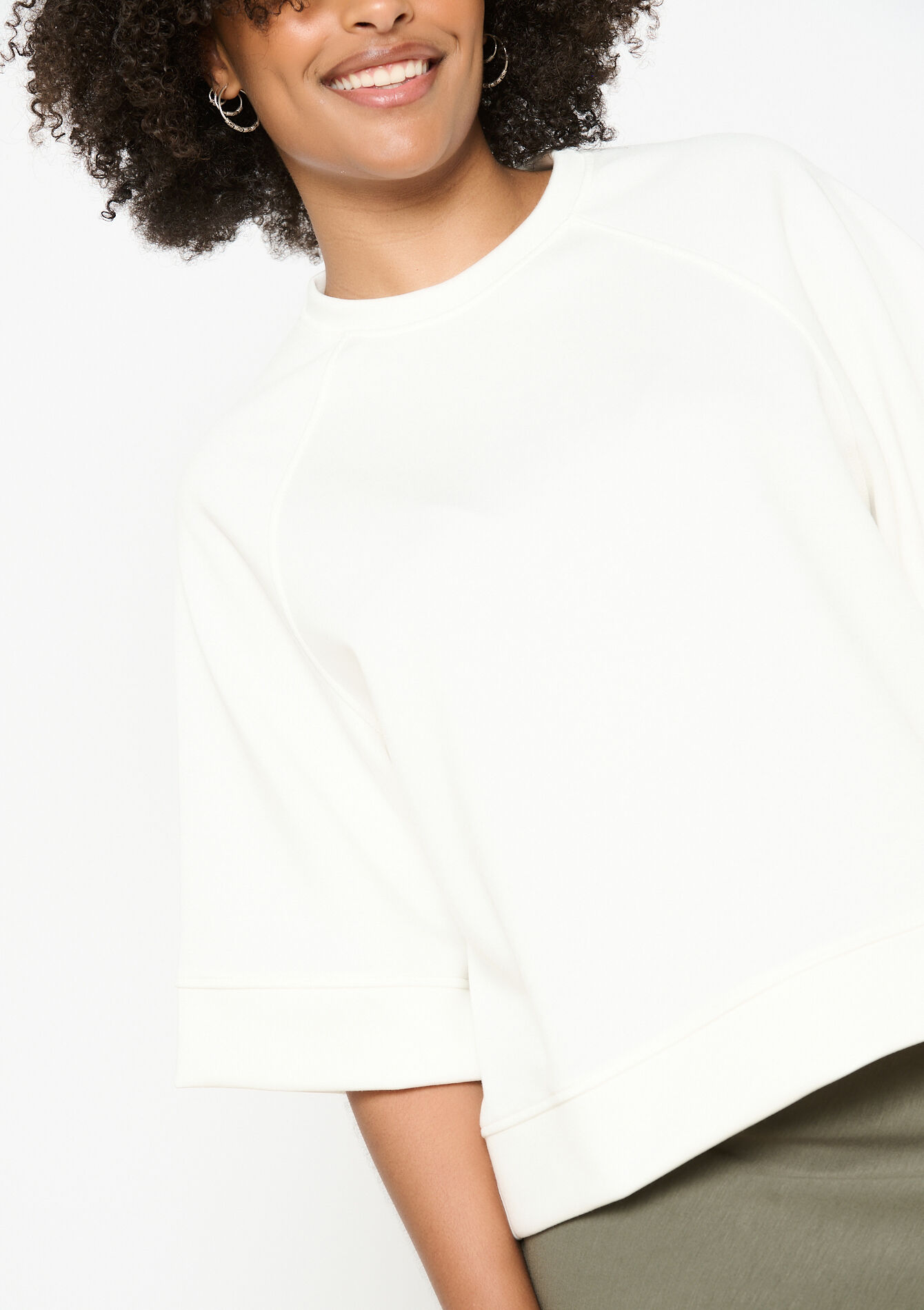 Losvallende sweat, Losvallende sweat - OFFWHITE - 03001777_1001