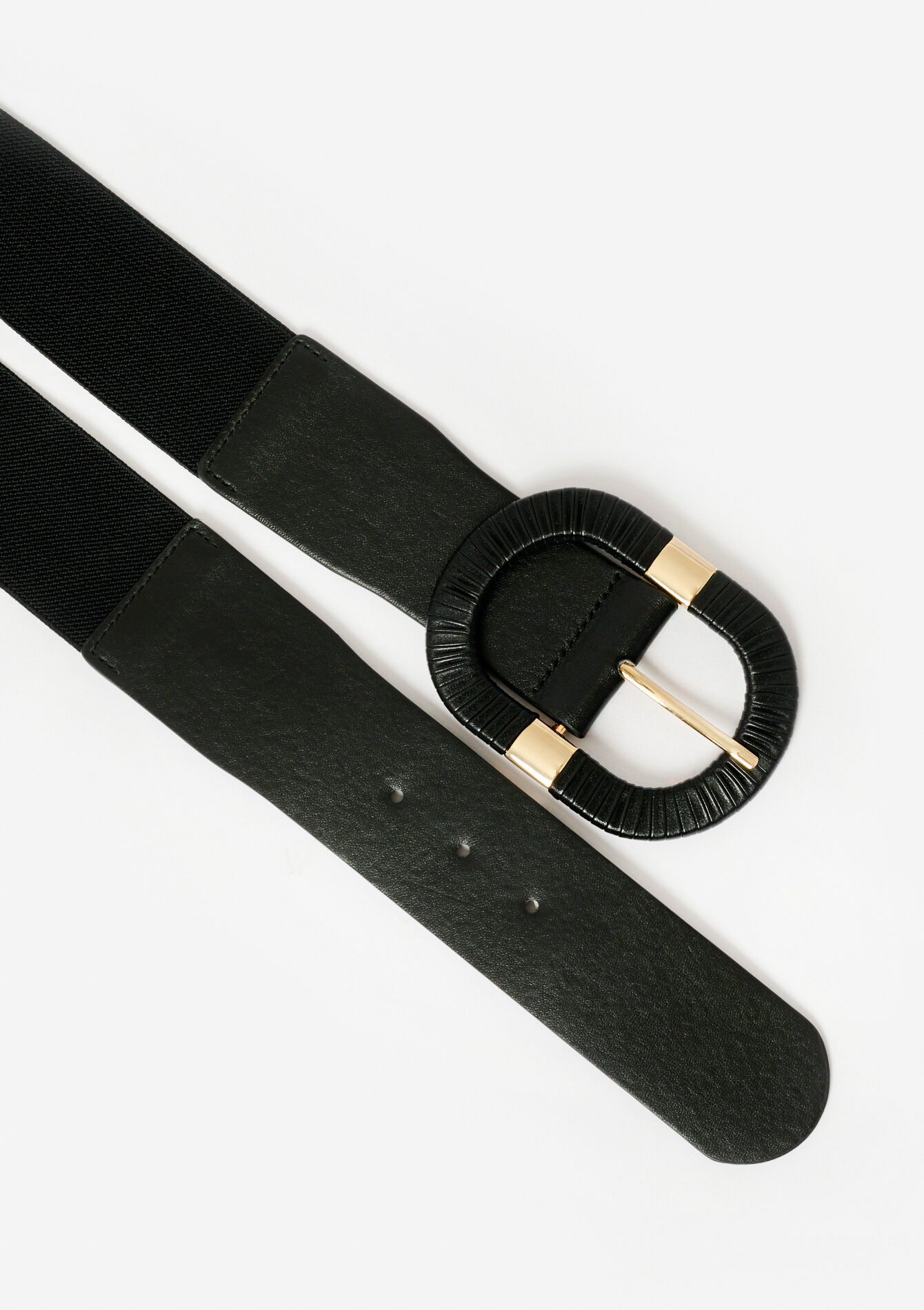 Ceinture élastique à grosse boucle, Ceinture élastique à grosse boucle - BLACK - 14001830_1119