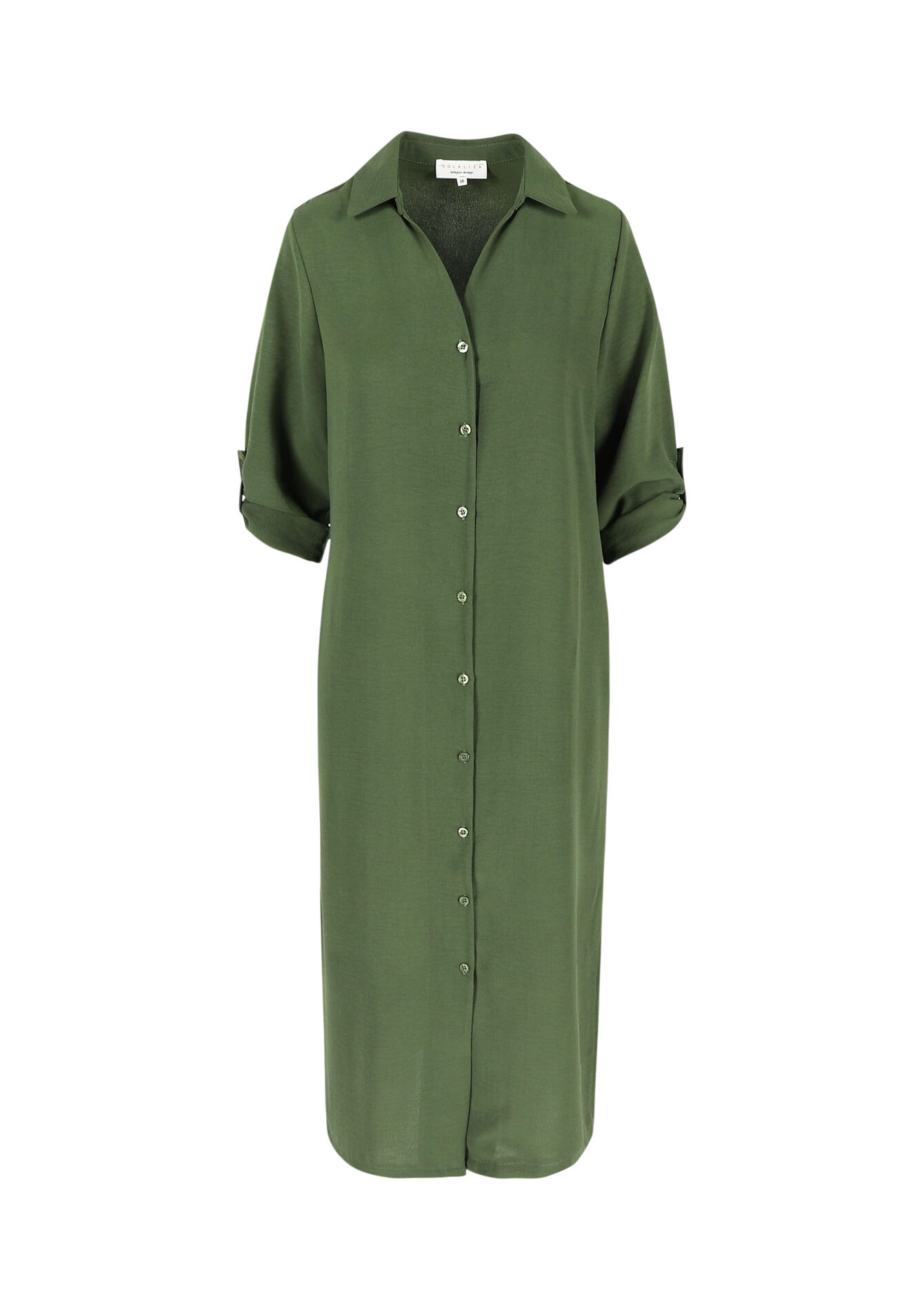 Midi hemdjurk, Midi hemdjurk - KHAKI MED - 08103963_4327