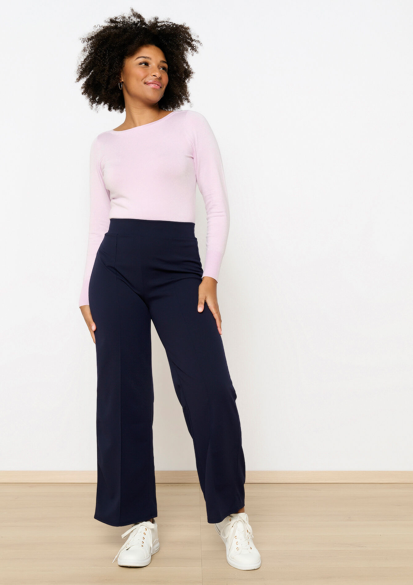 Basic trui met boothals - PASTEL LILAC - 04006652_1493