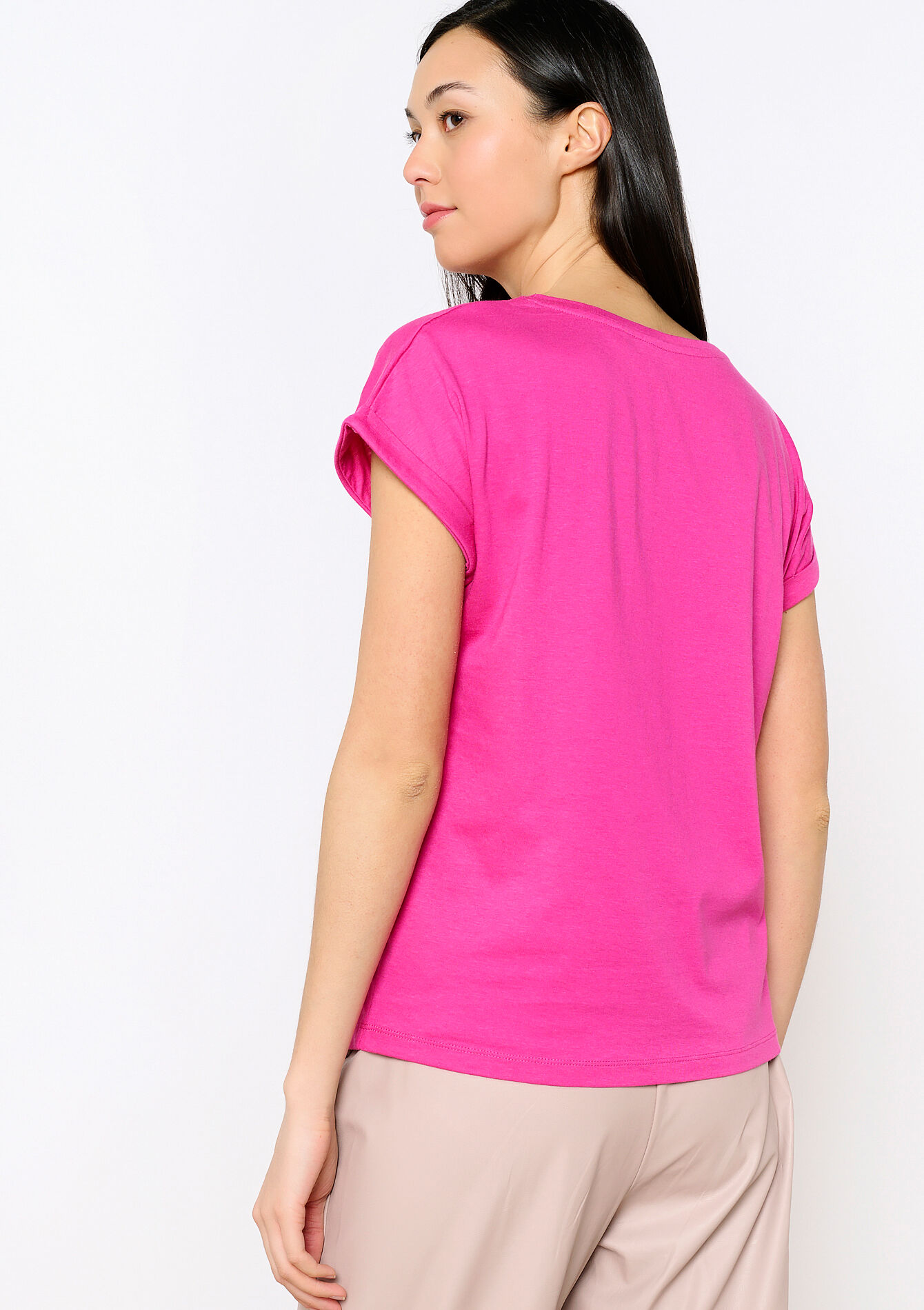 Basic T-shirt, Basic T-shirt - FUCHSIA - 02301630_5626
