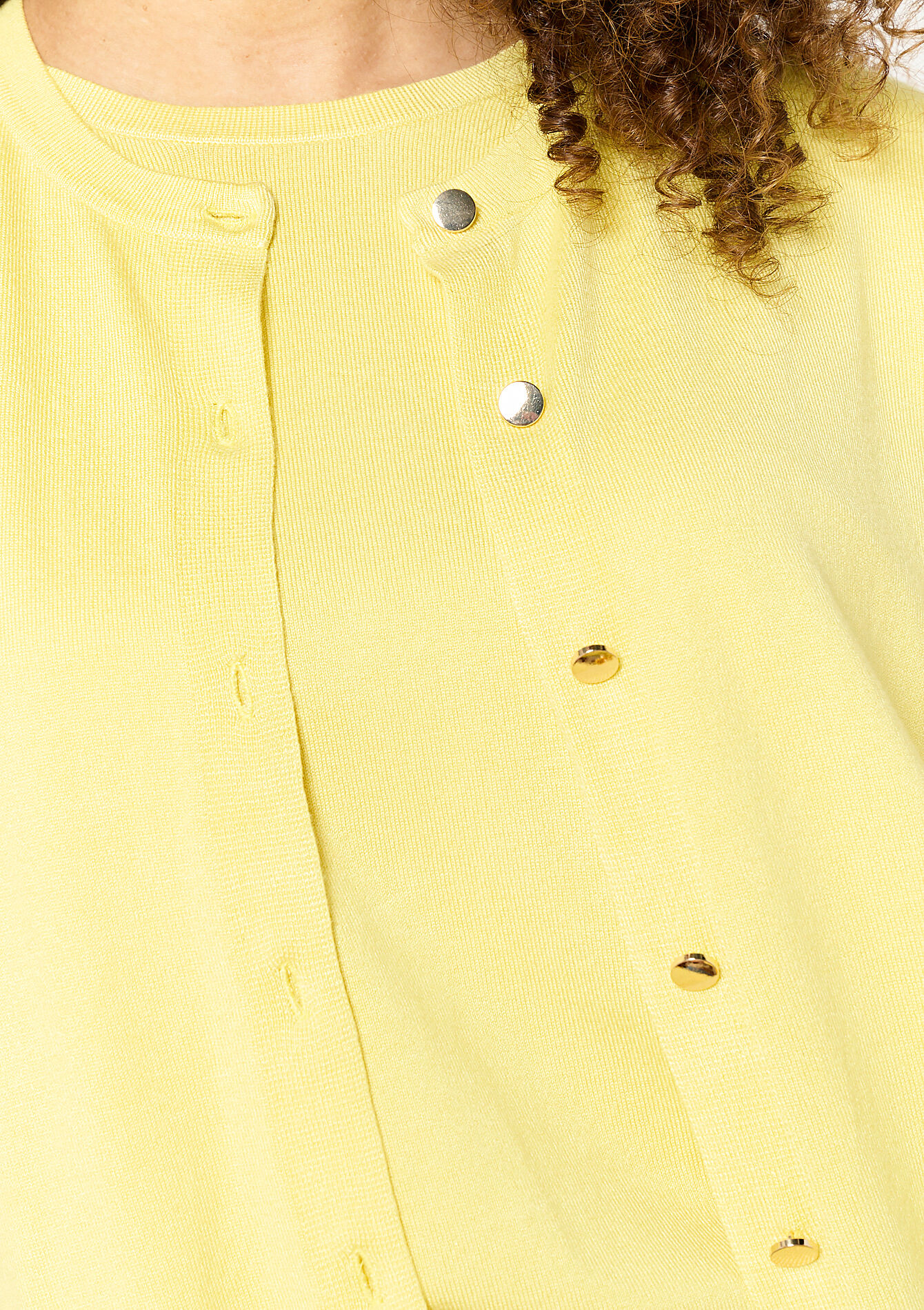 Cardigan met ronde hals, Cardigan met ronde hals - YELLOW PASTEL - 04101232_5004