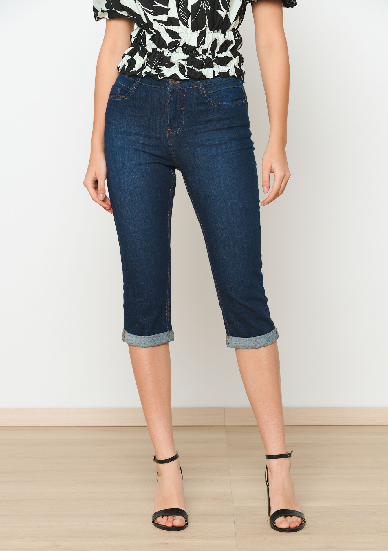 Jean capri coupe slim, Jean capri coupe slim - DARK BLUE - 22000498_0501