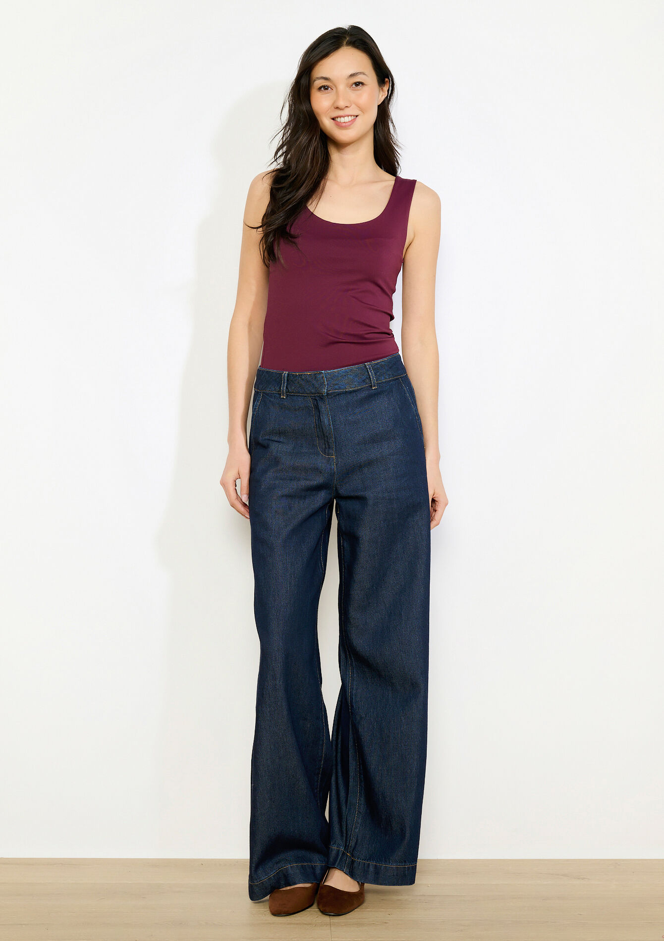 Tanktop met ronde hals, Tanktop met ronde hals - AUBERGINE - 02200530_1537