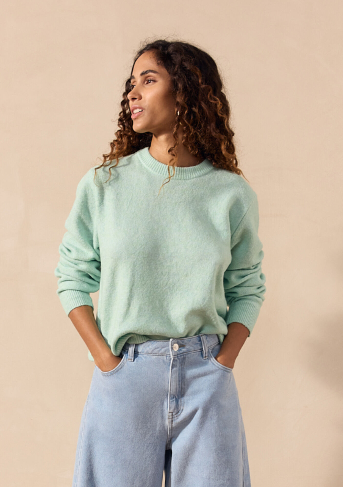 Pull basique à col rond, Pull basique à col rond - MINT GREEN - 04006821_1723