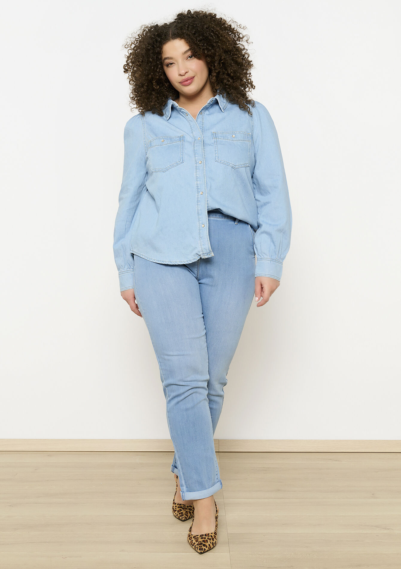 Denim hemd, Denim hemd - BLUE BLEACHED - 05702677_0502