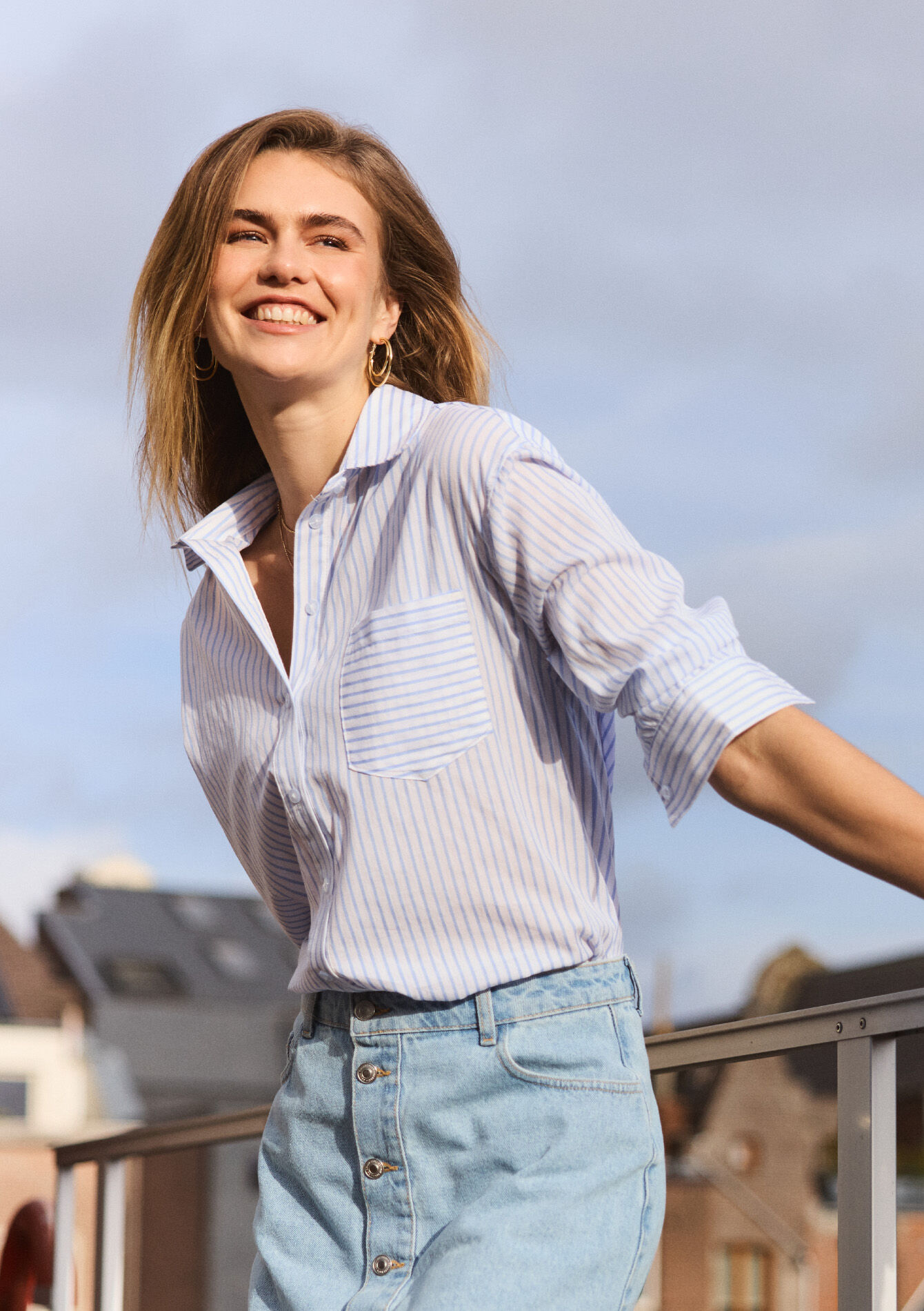 Gestreept hemd - OPTICAL WHITE - 05702720_1019