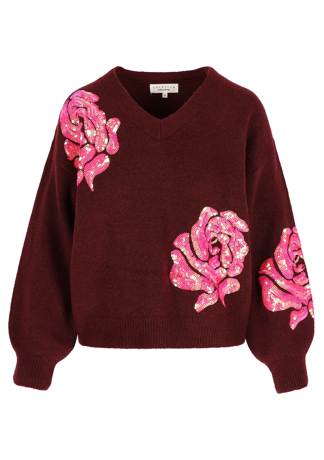 Pull col v brodé - BORDEAUX WINE - 04006984_5514