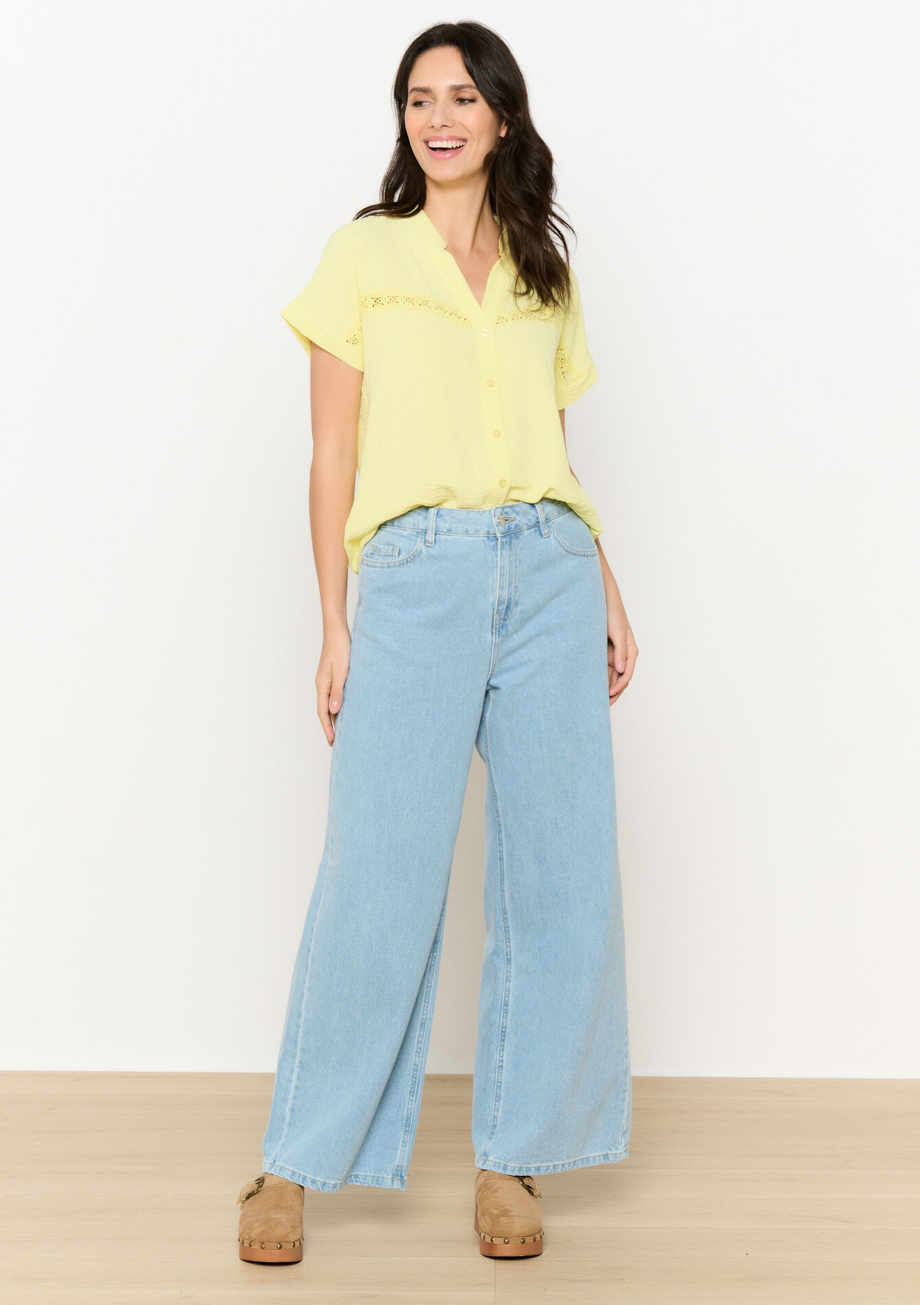 Blouse brodée fluide, Blouse brodée fluide - YELLOW PASTEL - 05702779_5004