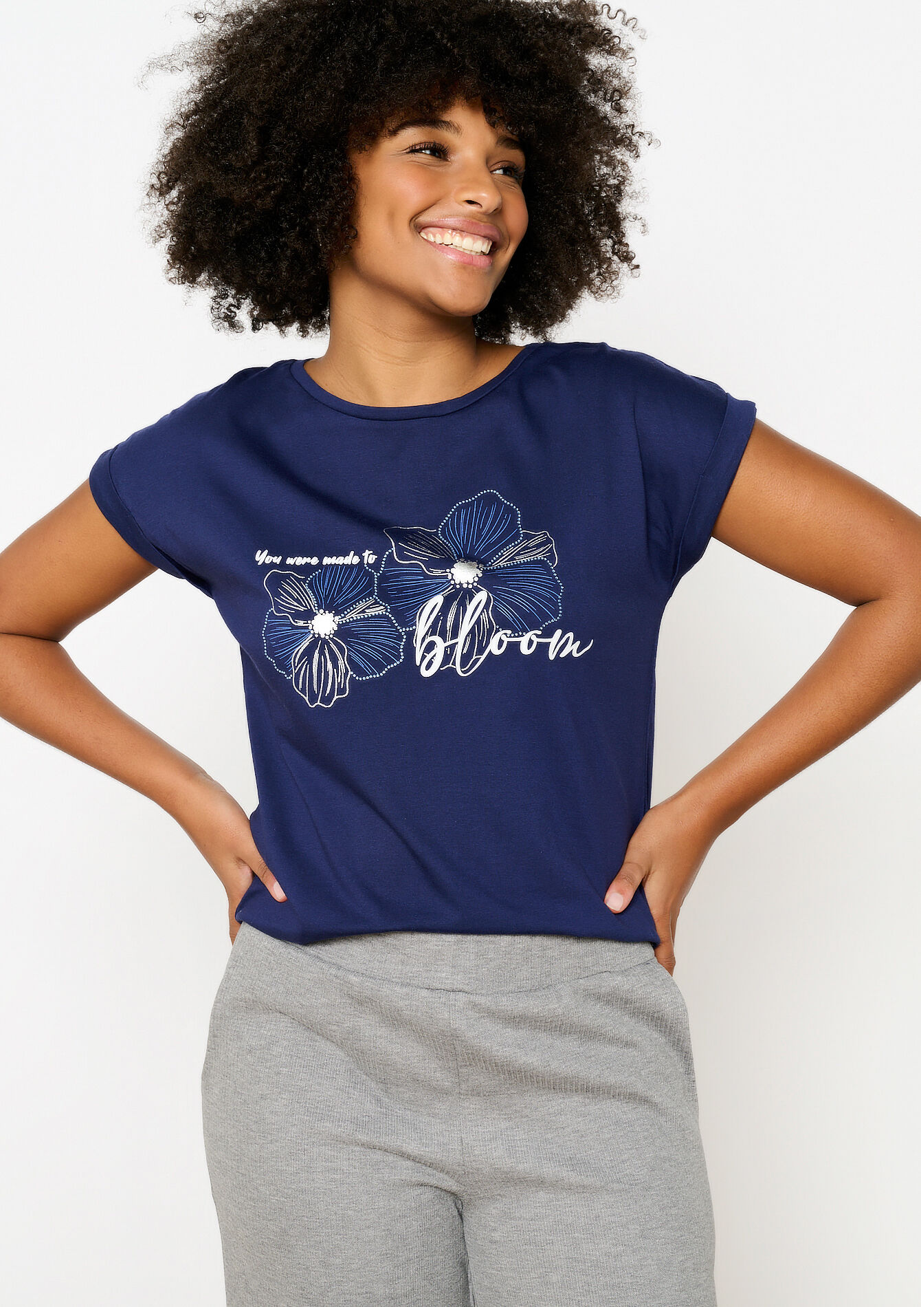 T-shirt with artwork, T-shirt with artwork - NAVY BASIC - 02301643_2723