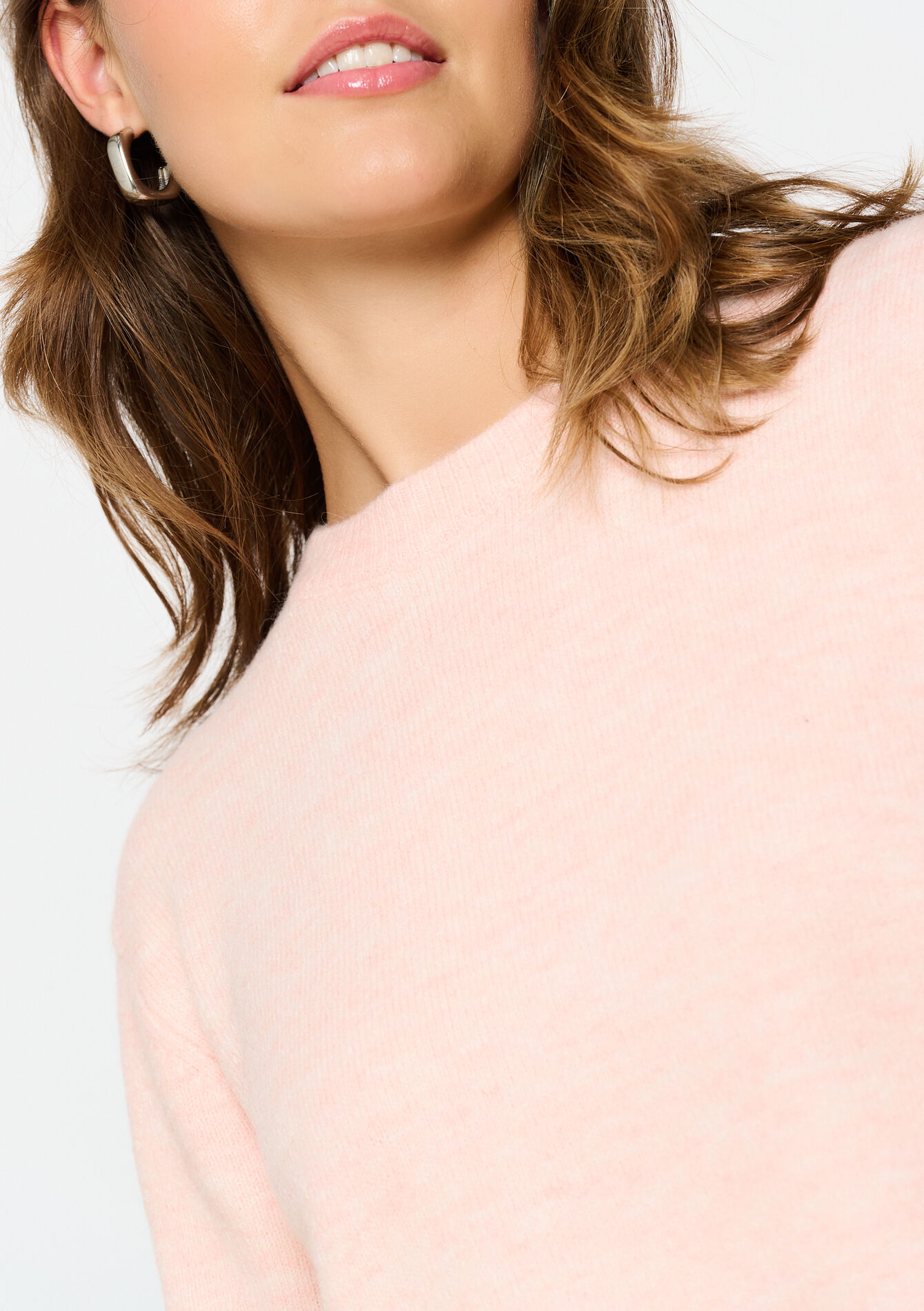 Basic trui met ronde hals - PASTEL PEACH - 04006522_1974