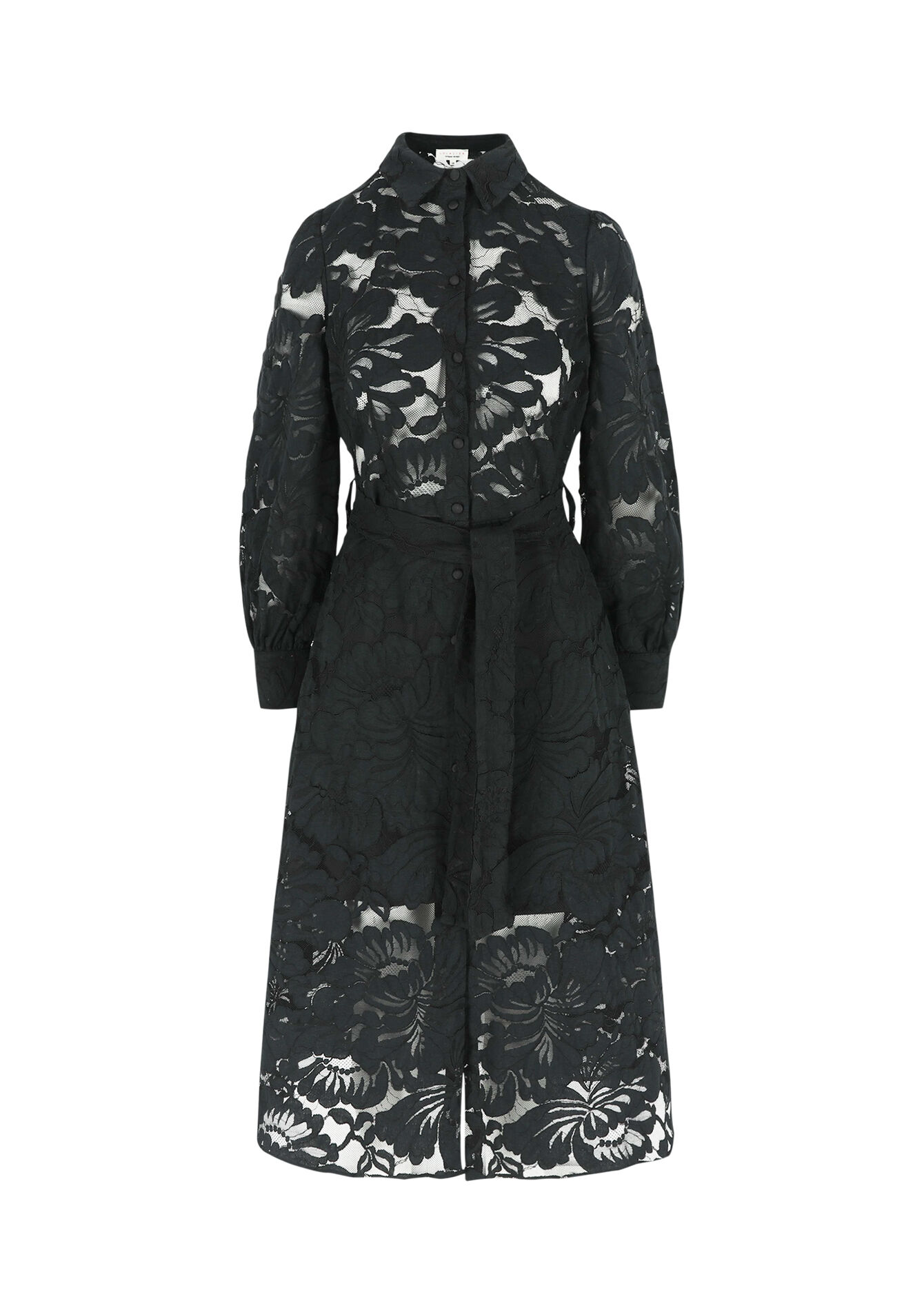 Robe-chemise en dentelle - BLACK - 08103858_1119