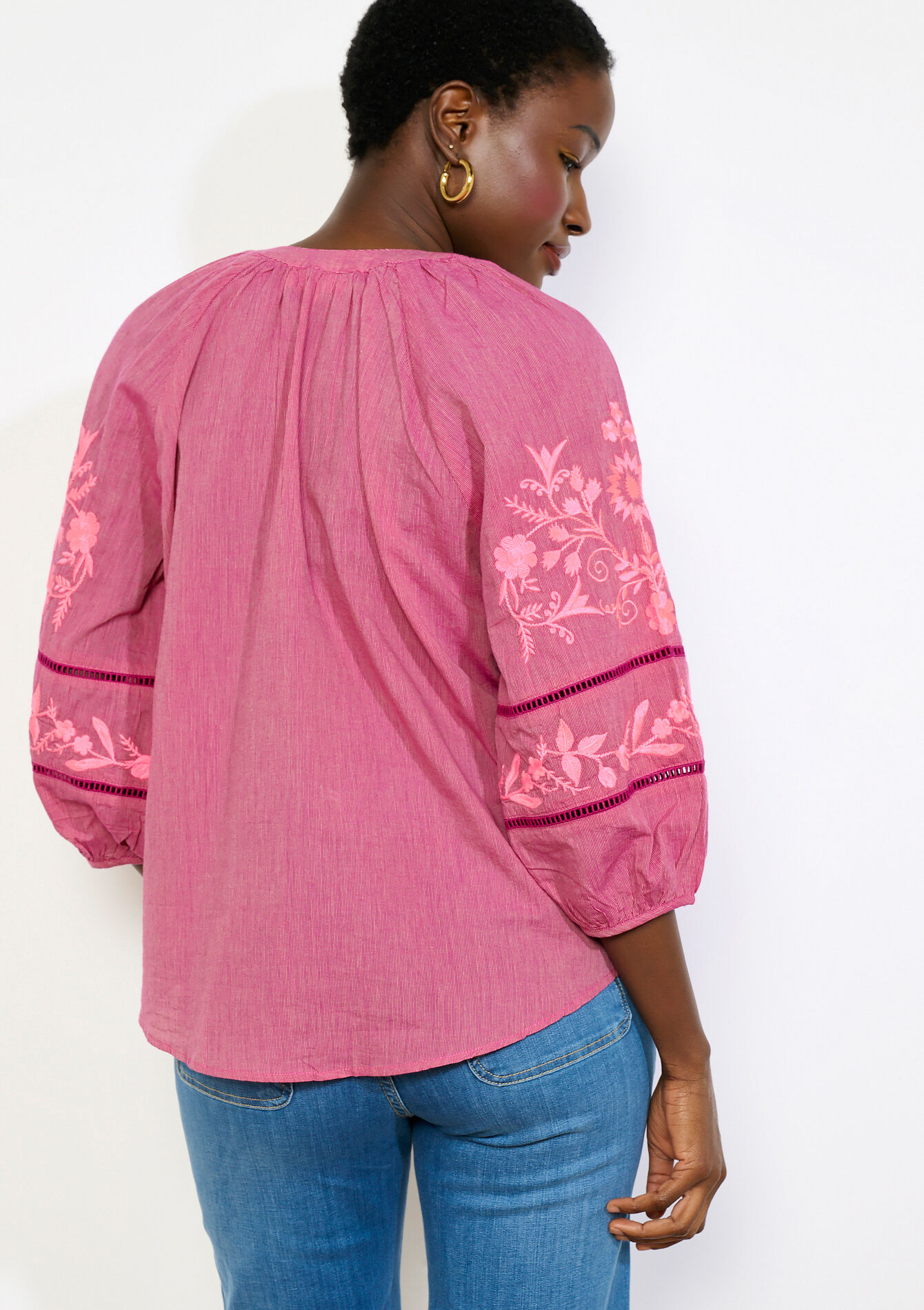 Romantisch geborduurd hemd, Romantisch geborduurd hemd - VIOLINE - 05702949_2576