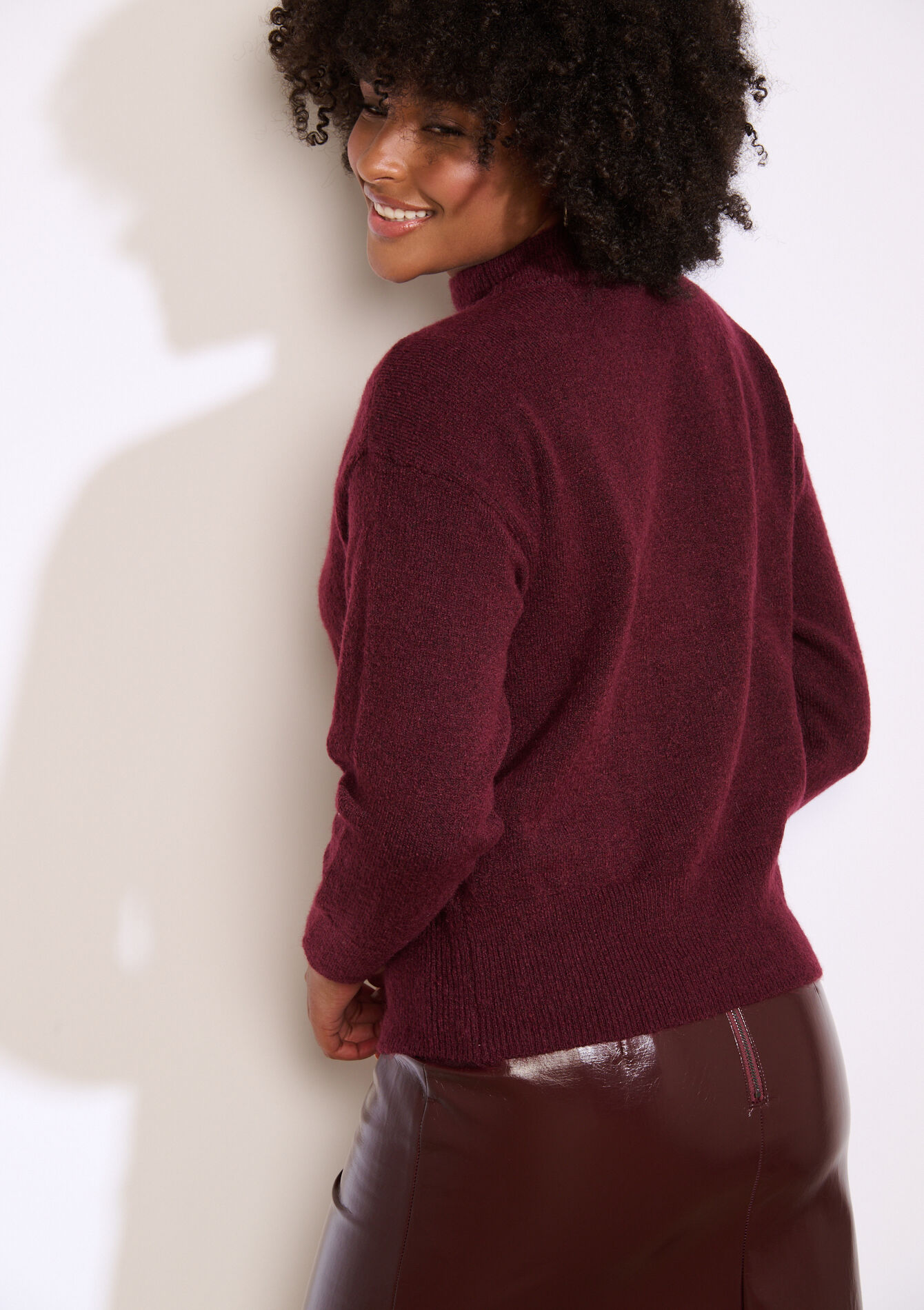 Pull doux col montant - BORDEAUX WINE - 04006914_5514