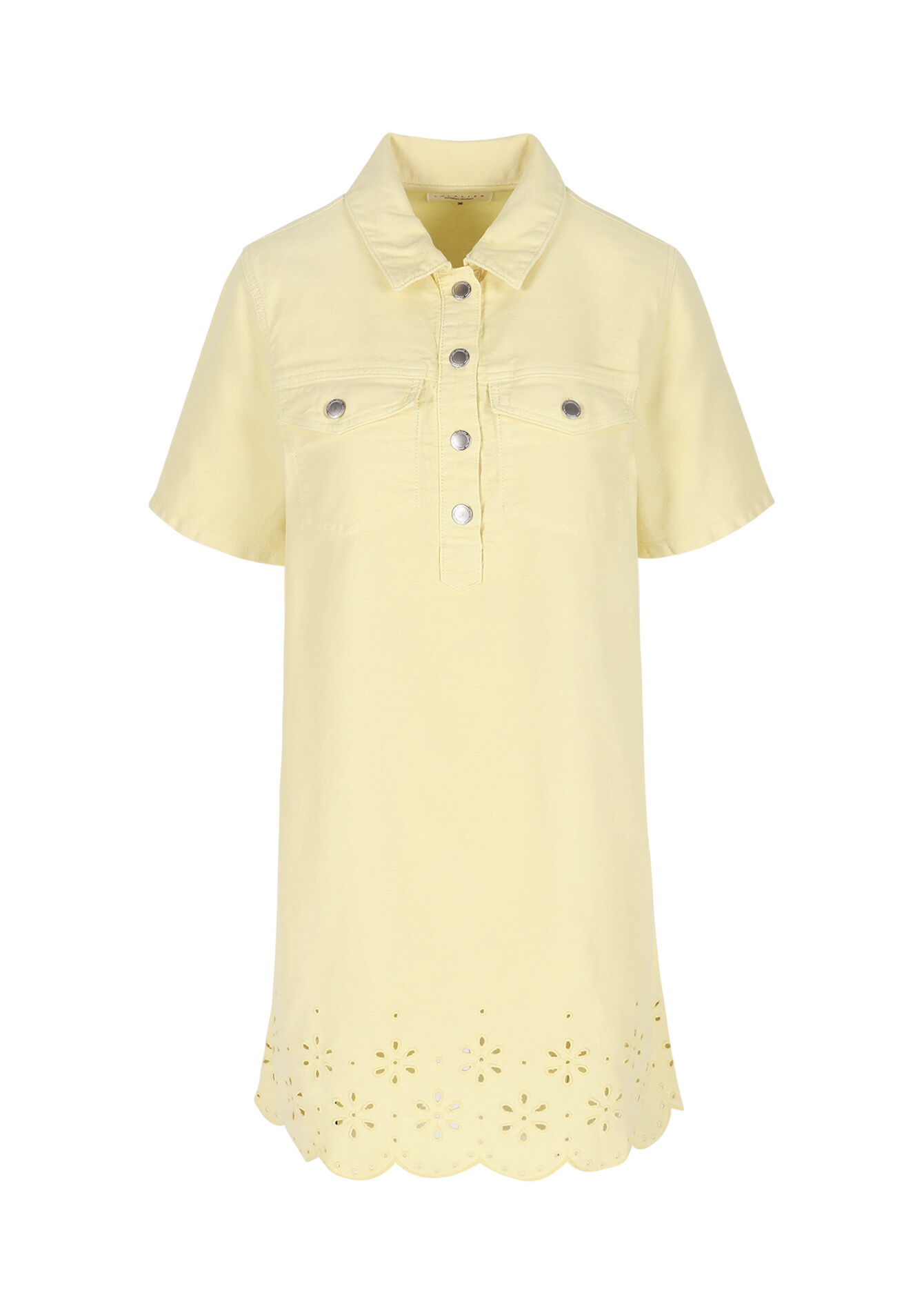 Jurk met broderie anglaise - YELLOW PASTEL - 08104296_5004