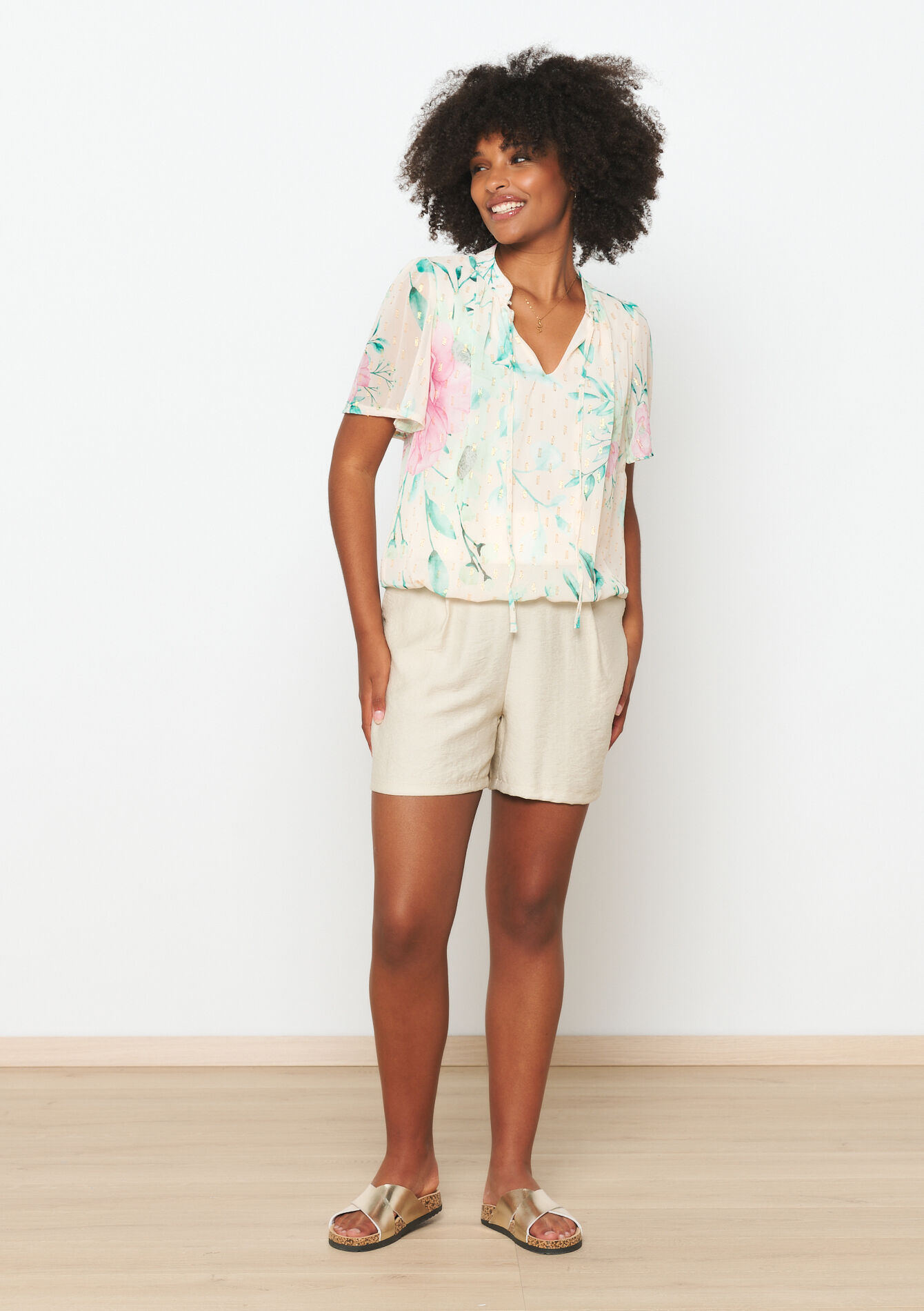 Blouse à imprimé fleuri, Blouse à imprimé fleuri - VANILLA WHITE - 05702495_1013