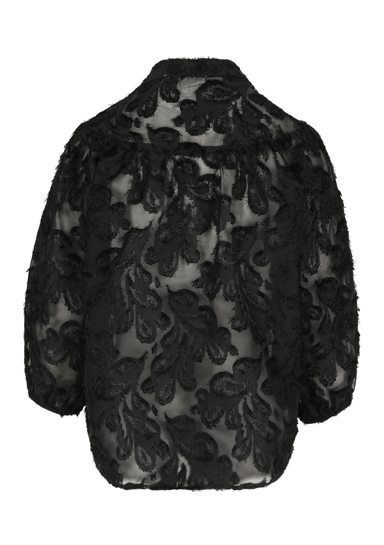 Transparant overhemd met structuur - BLACK - 05702855_1119