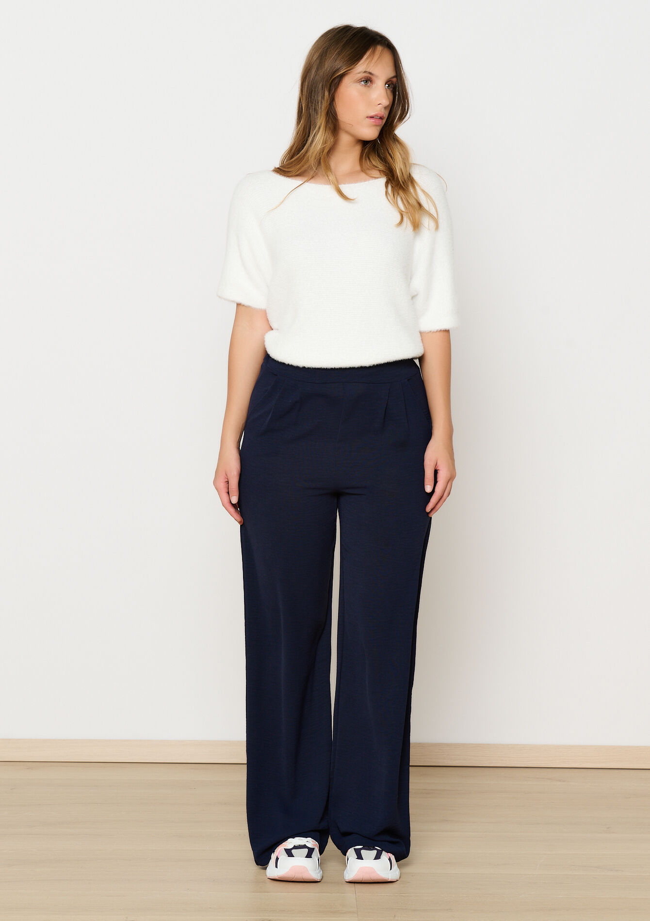 Pantalon large fluide, Pantalon large fluide - NAVY BASIC - 06600961_2723