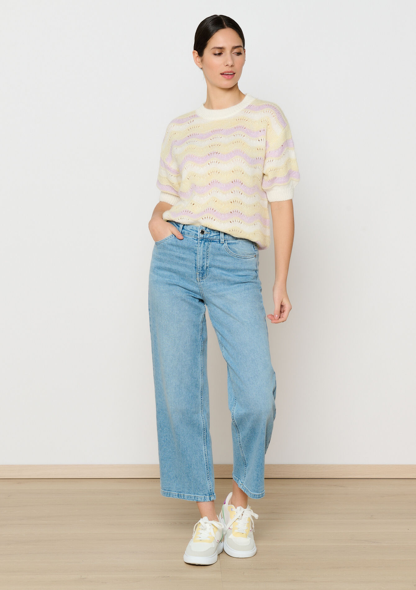 Pull avec blocs de couleur, Pull avec blocs de couleur - VANILLA WHITE - 04006876_1013