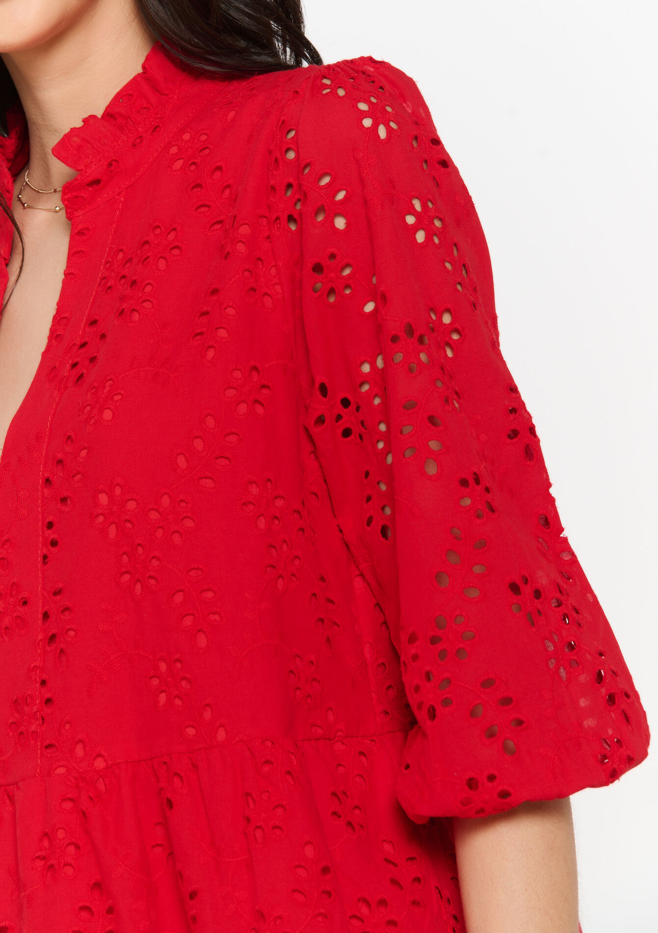 Robe courte brodée, Robe courte brodée - RED LIPSTICK - 08104069_5310