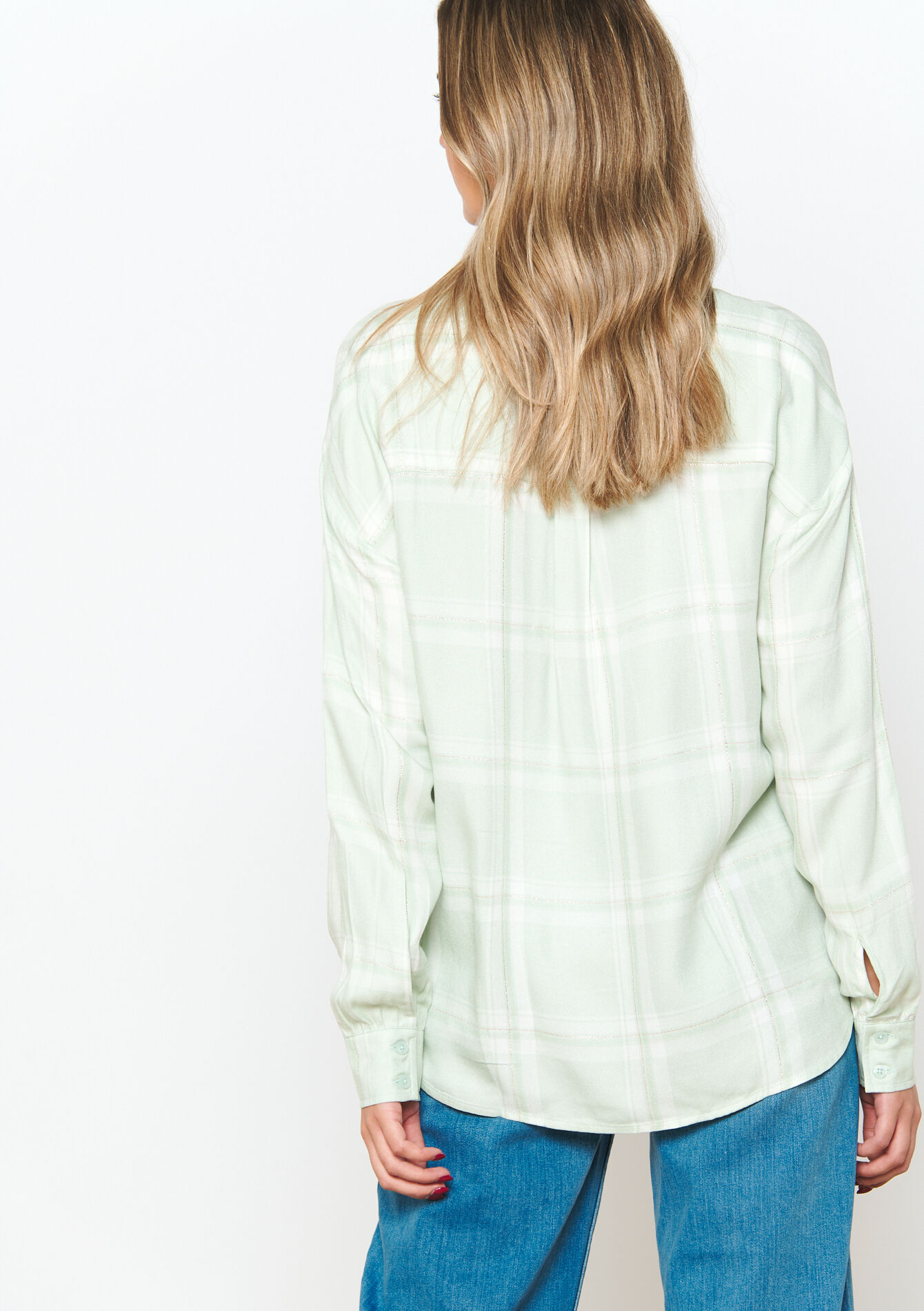 Geruit hemd met lurex, Geruit hemd met lurex - LIGHT GREEN PASTEL - 05702407_1822
