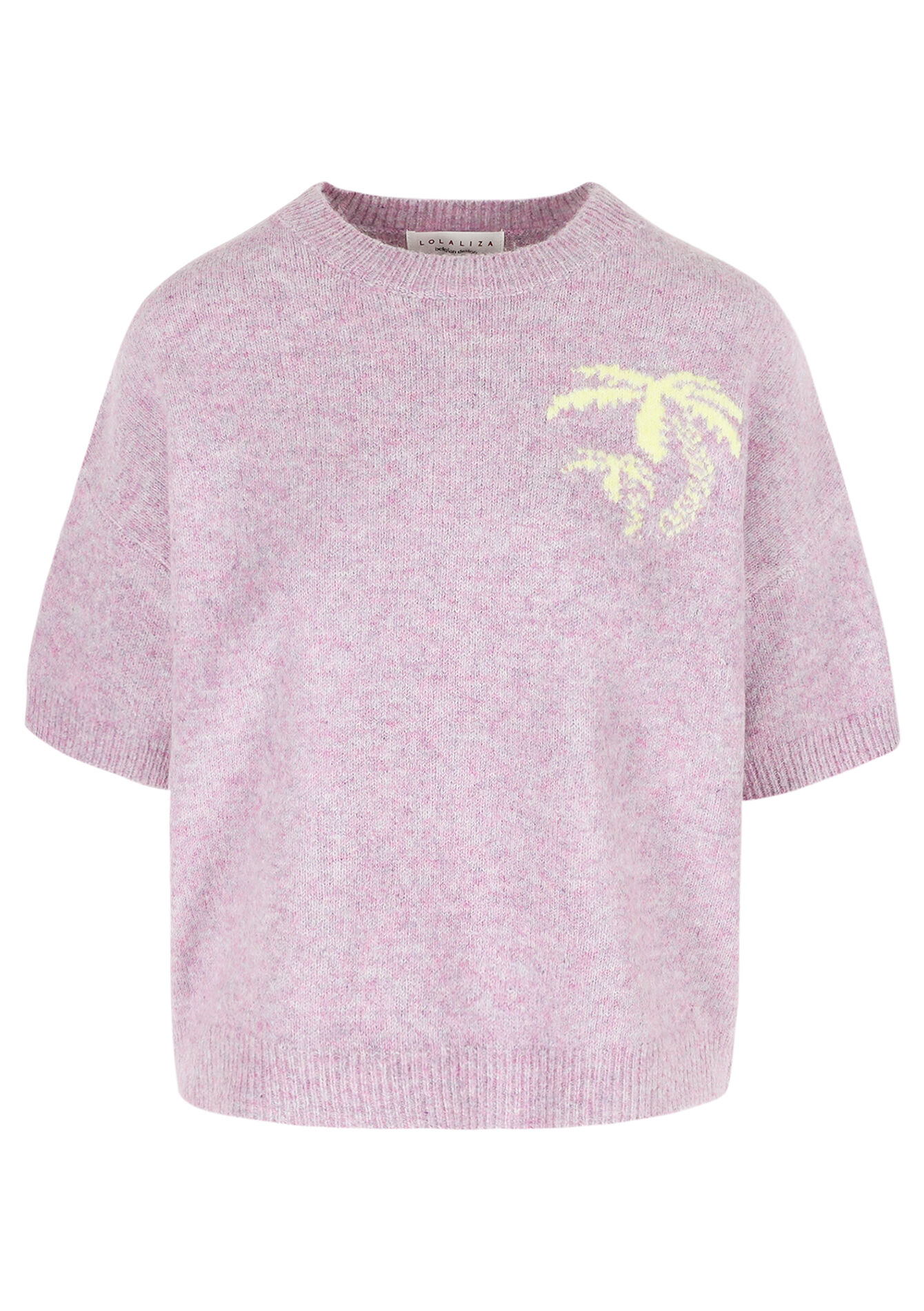 Short sleeve sweater, Short sleeve sweater - PASTEL LILAC - 04006845_1493