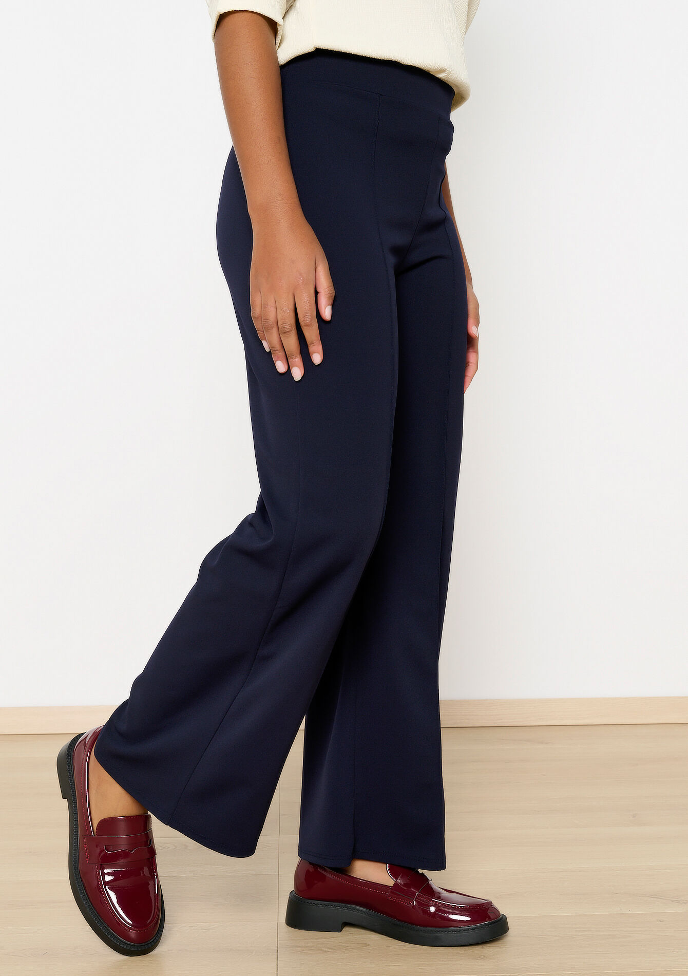 Soepele hoge taille broek, Soepele hoge taille broek - NAVY BASIC - 06600947_2723