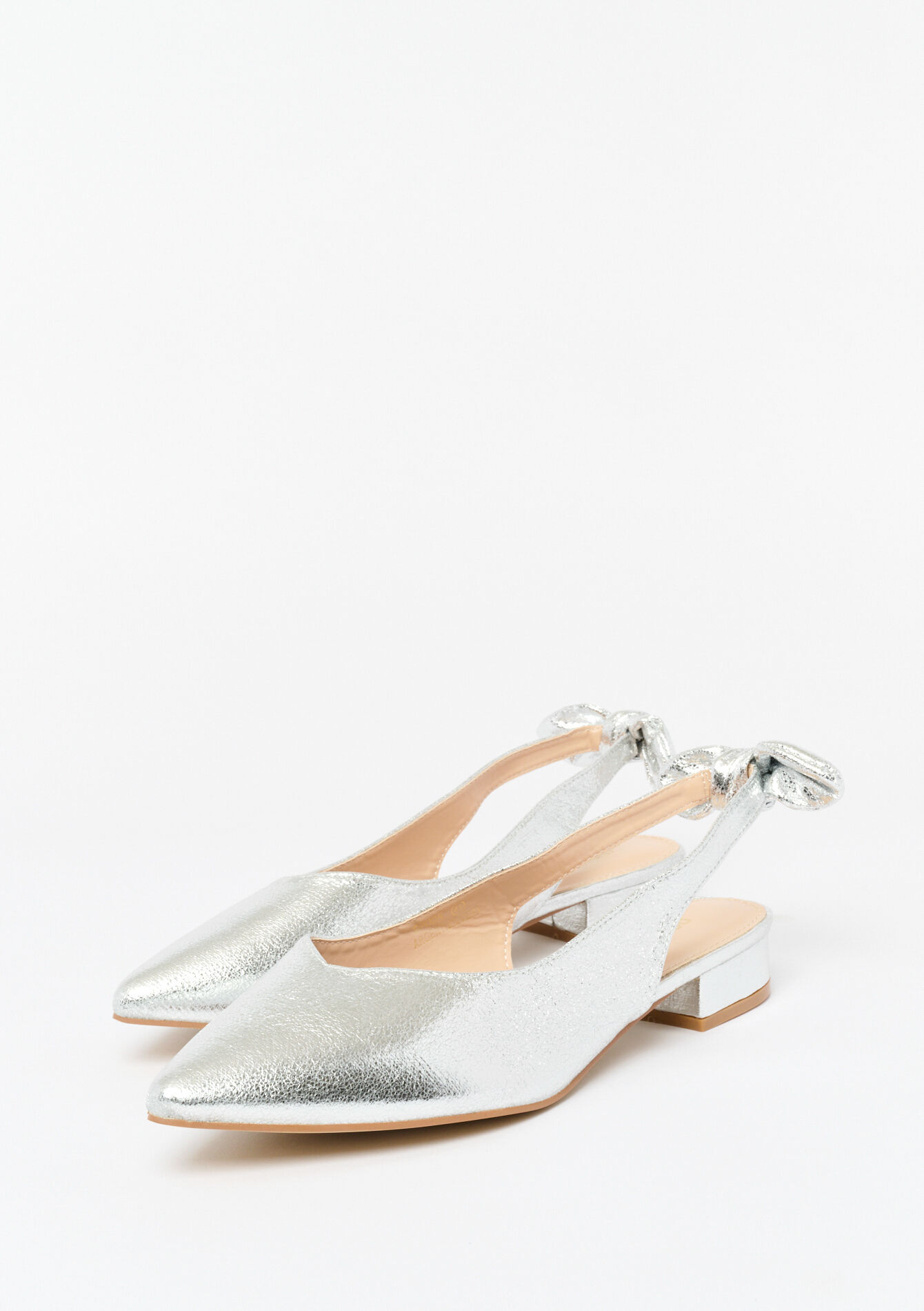 Metallic pumps met strikjes, Metallic pumps met strikjes - SILVER - 13000782_1059