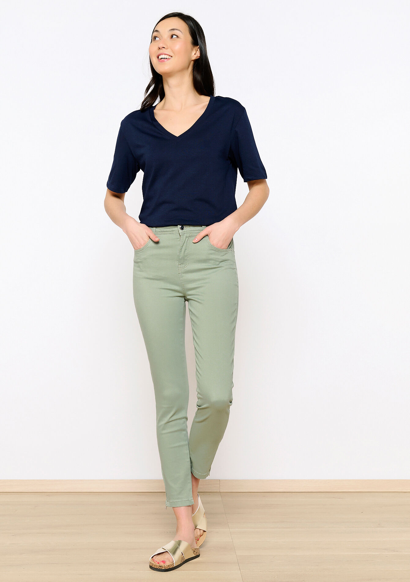 Pantalon coupe slim, Pantalon coupe slim - KHAKI FADED - 06004457_4326