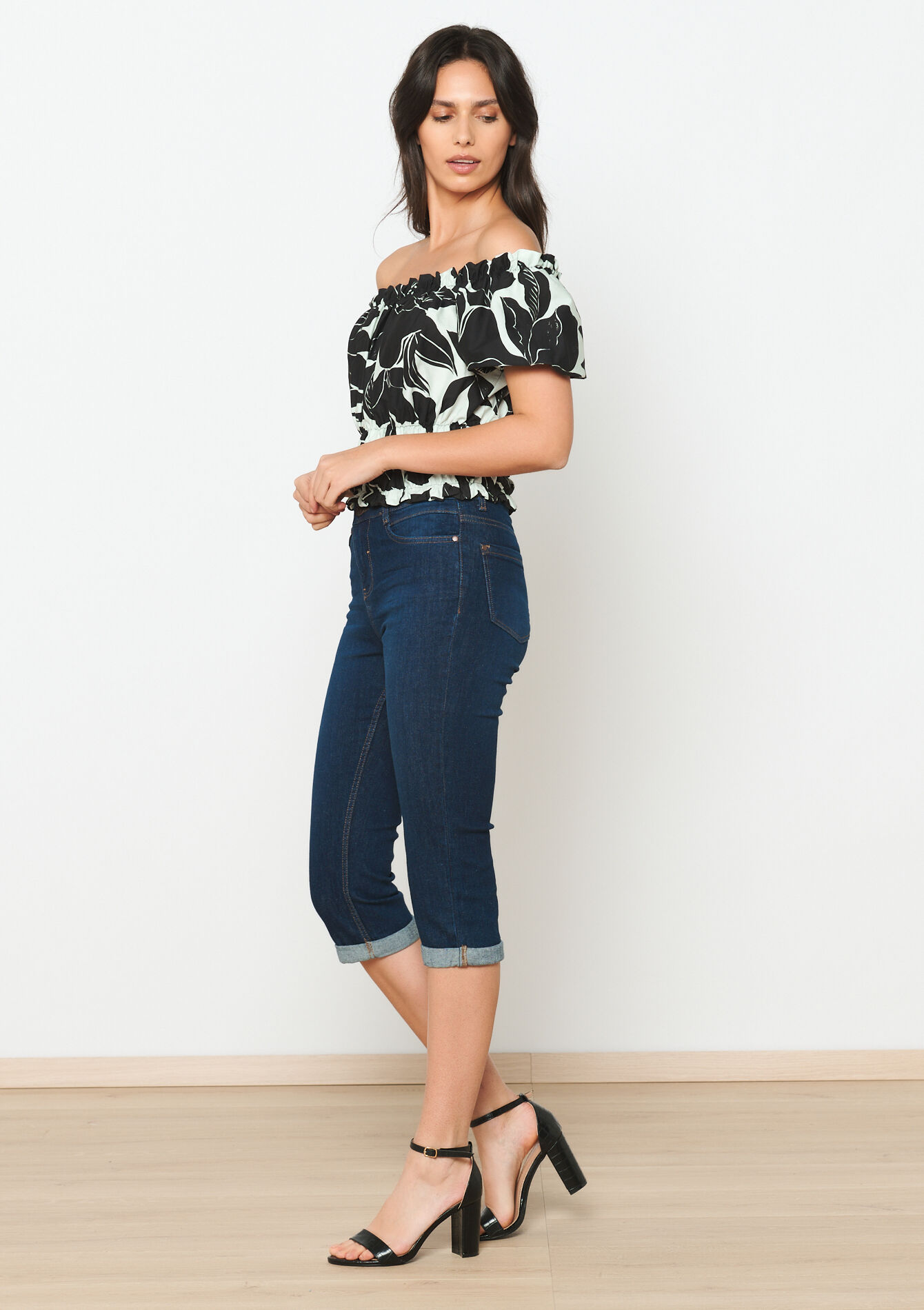 Jean capri coupe slim, Jean capri coupe slim - DARK BLUE - 22000498_0501