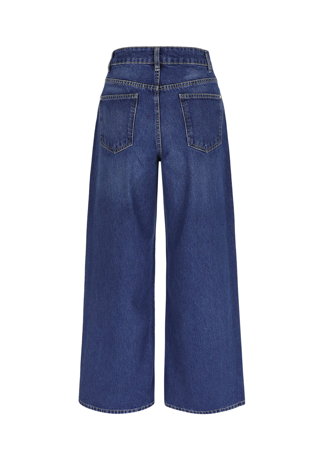 Wijde jeans met hoge taille - MEDIUM BLUE - 22000619_0500