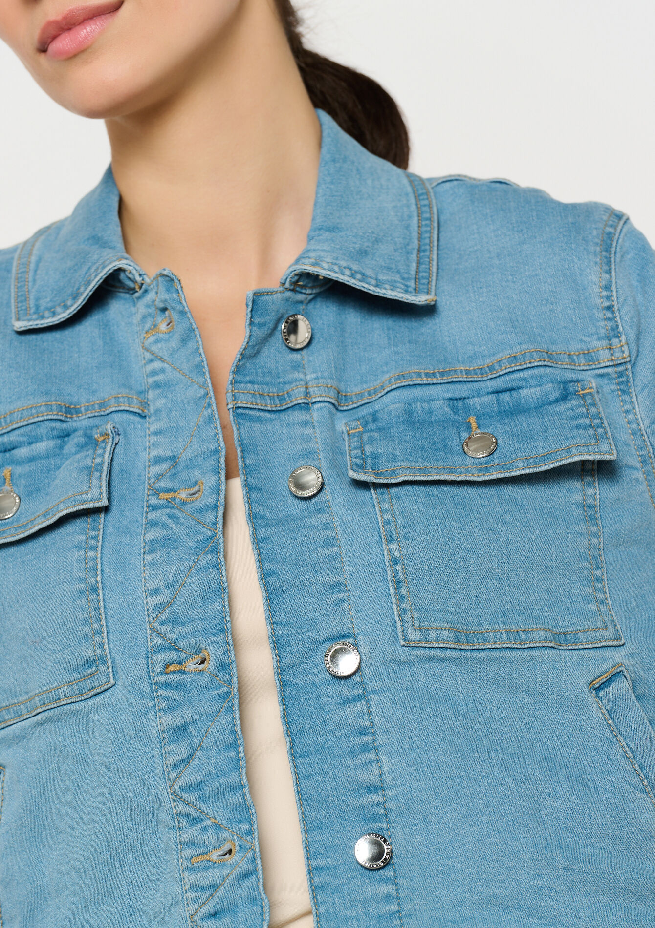 Denim jas - BLUE BLEACHED - 09100982_0502