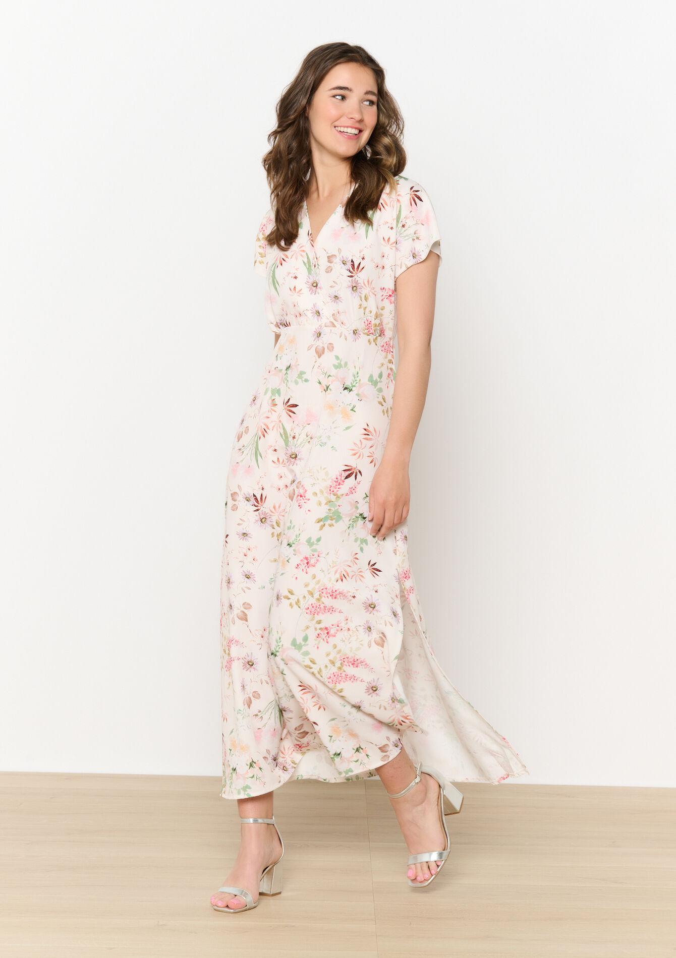 Pastel floral maxi dress, Pastel floral maxi dress - VANILLA WHITE - 08104148_1013