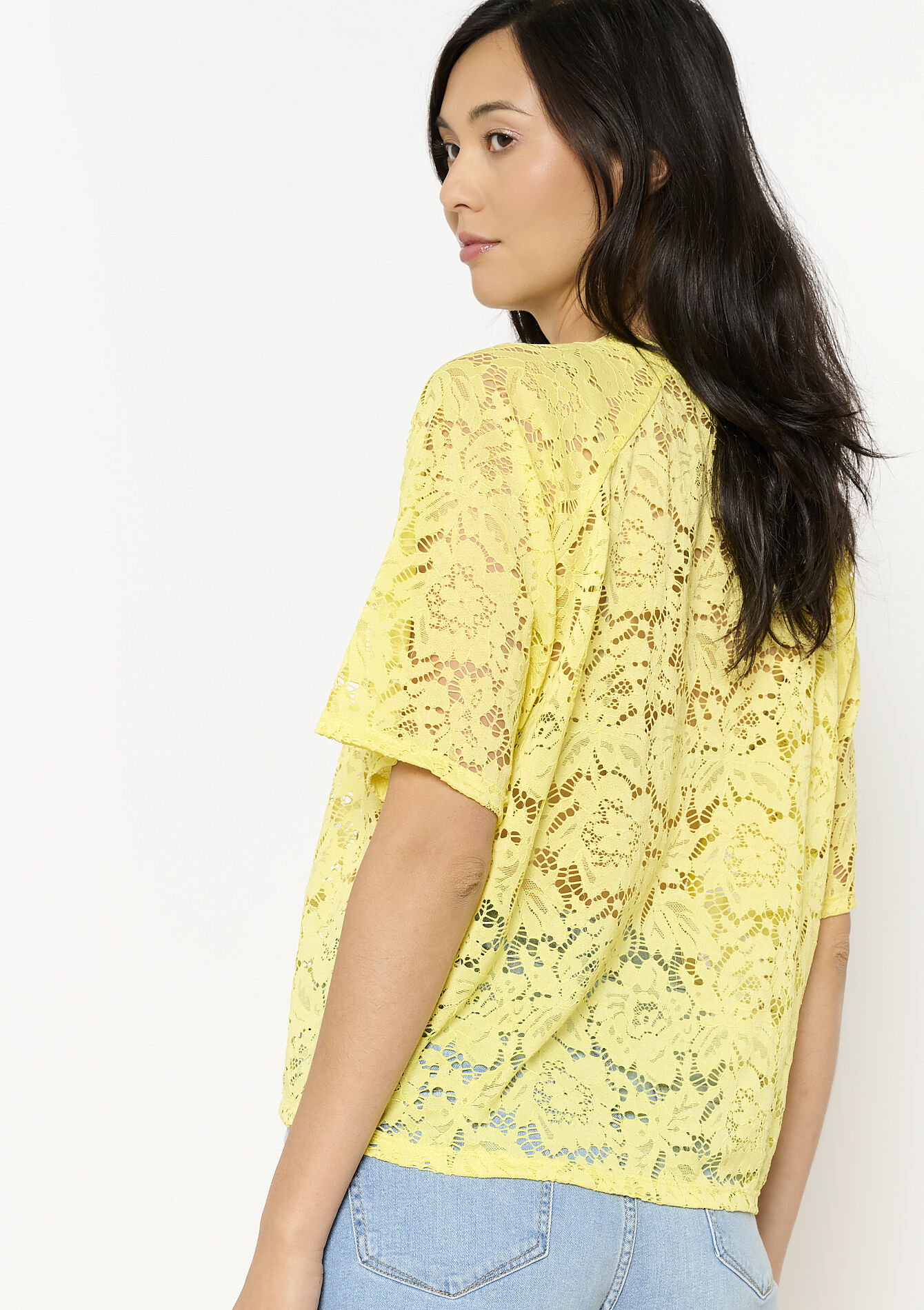 Romantische kanten top, Romantische kanten top - YELLOW PASTEL - 02301842_5004