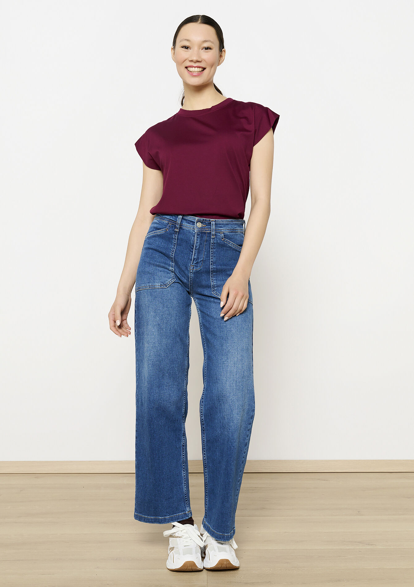 T-shirt met korte mouwen - BORDEAU WINE - 02301715_1467