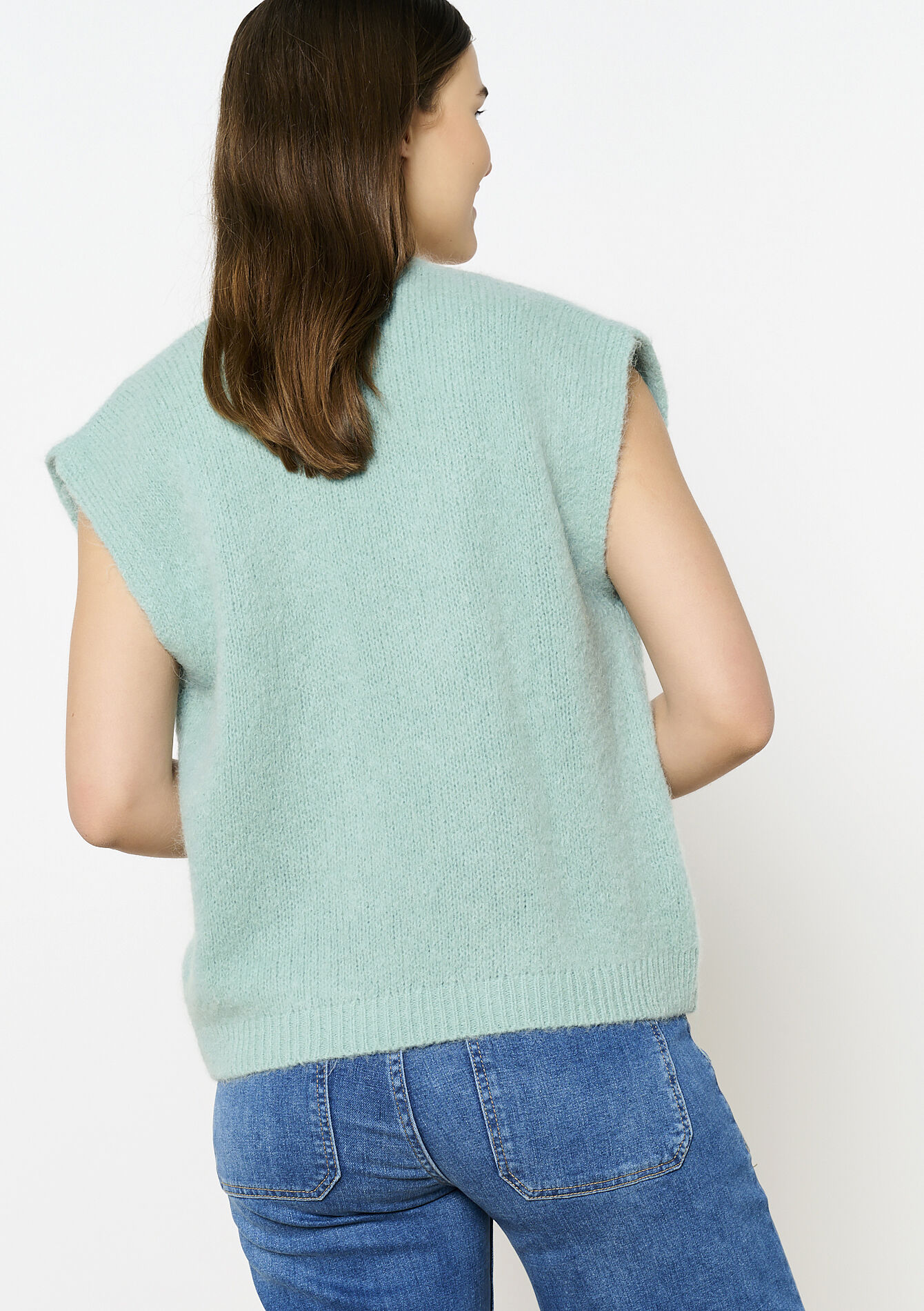 Cardigan sans manches, Cardigan sans manches - ALMOND GREEN - 04101290_1724