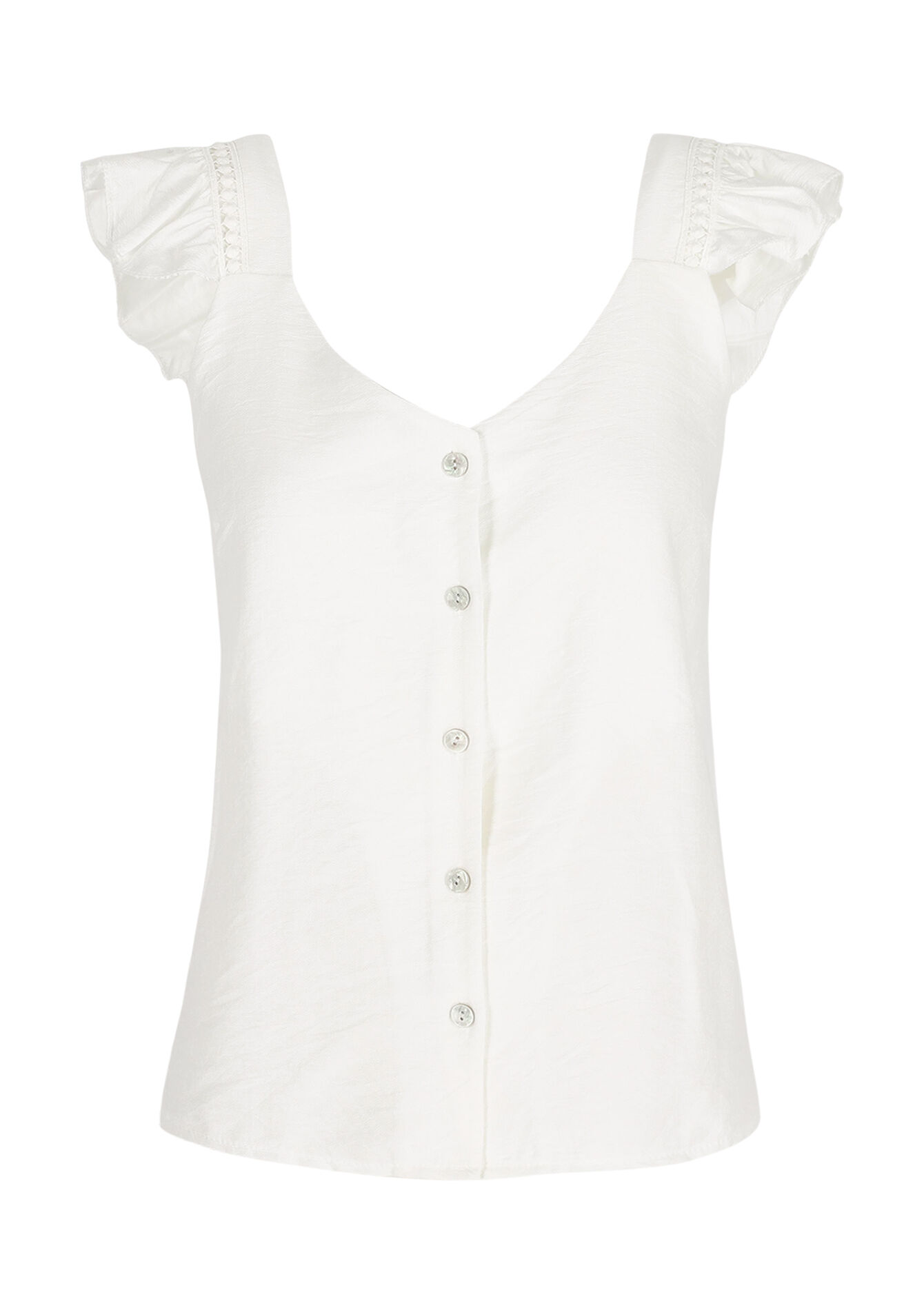 Top volanté dos ouvert, Top volanté dos ouvert - OPTICAL WHITE - 05702854_1019