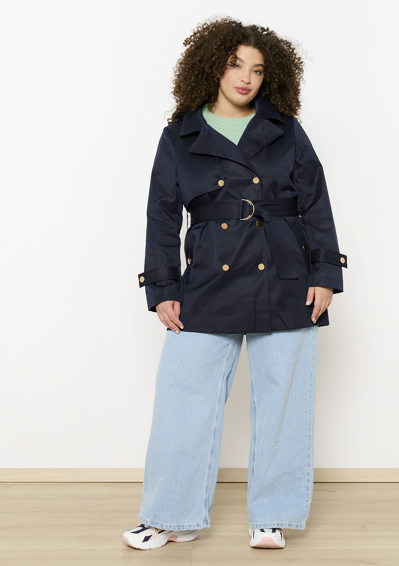 Halflange trenchcoat, Halflange trenchcoat - NAVY BASIC - 23000720_2723