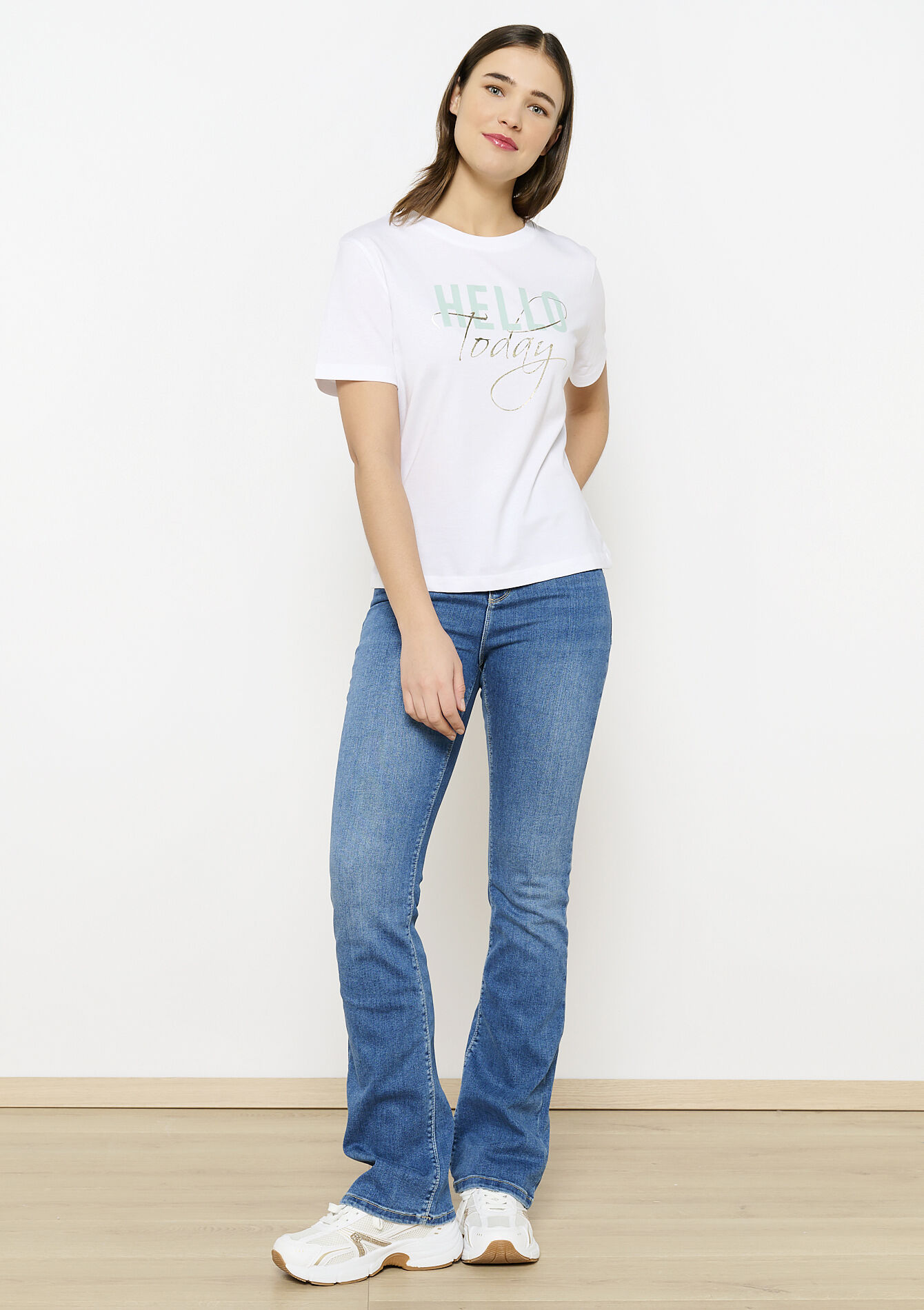 T-shirt en coton avec illustration, T-shirt en coton avec illustration - OPTICAL WHITE - 02301673_1019