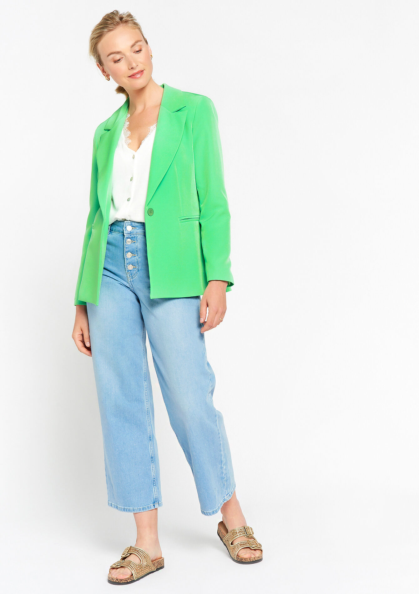 Suiting blazer - LIGHT GREEN PASTEL - 09100749_1822
