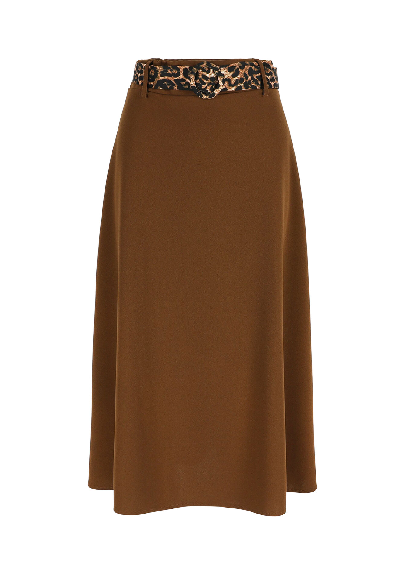UItlopende maxirok met luipaardriem, UItlopende maxirok met luipaardriem - CAMEL CINNAMON - 07101338_3835