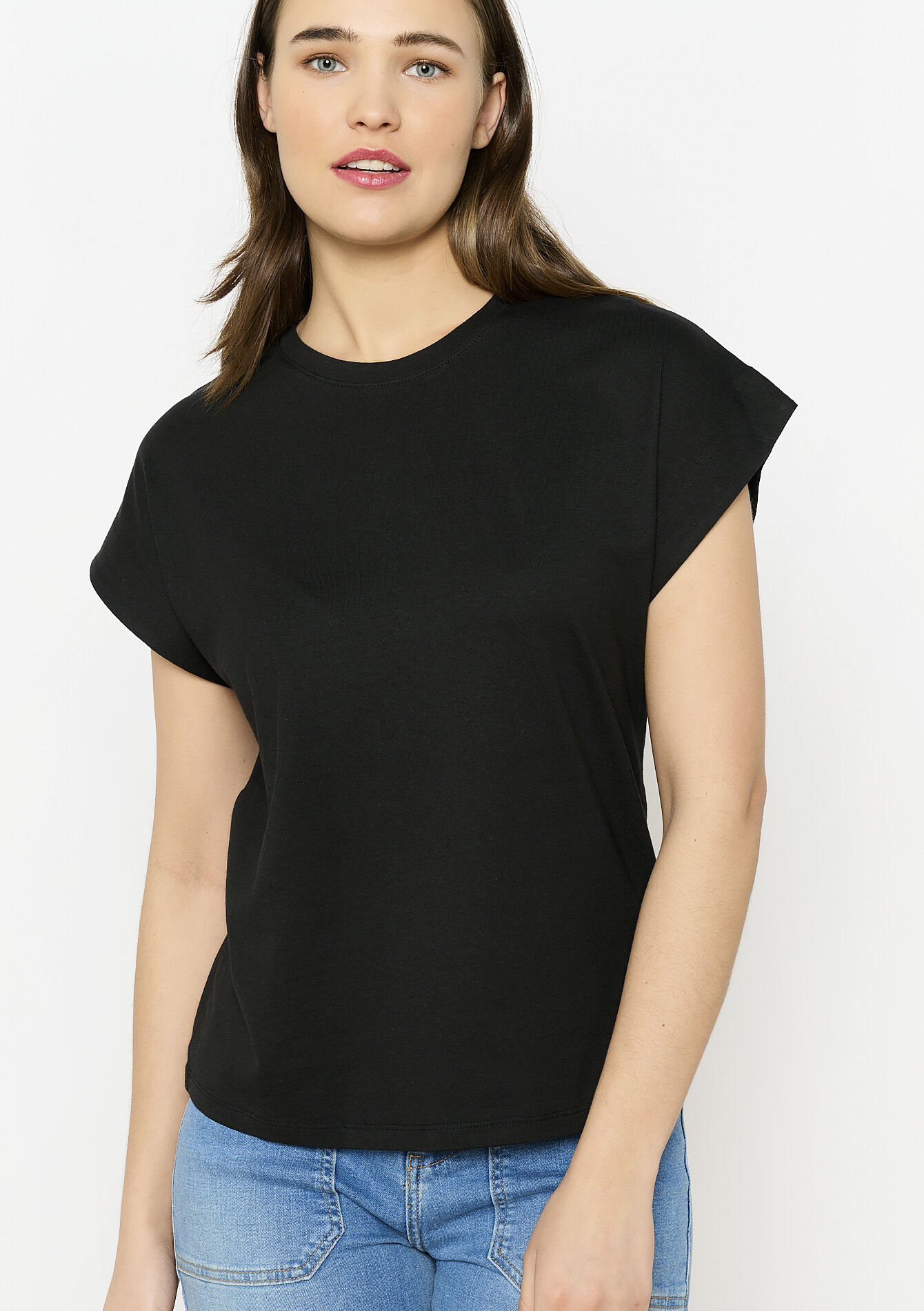 Basic cotton t-shirt - BLACK - 02301672_1119