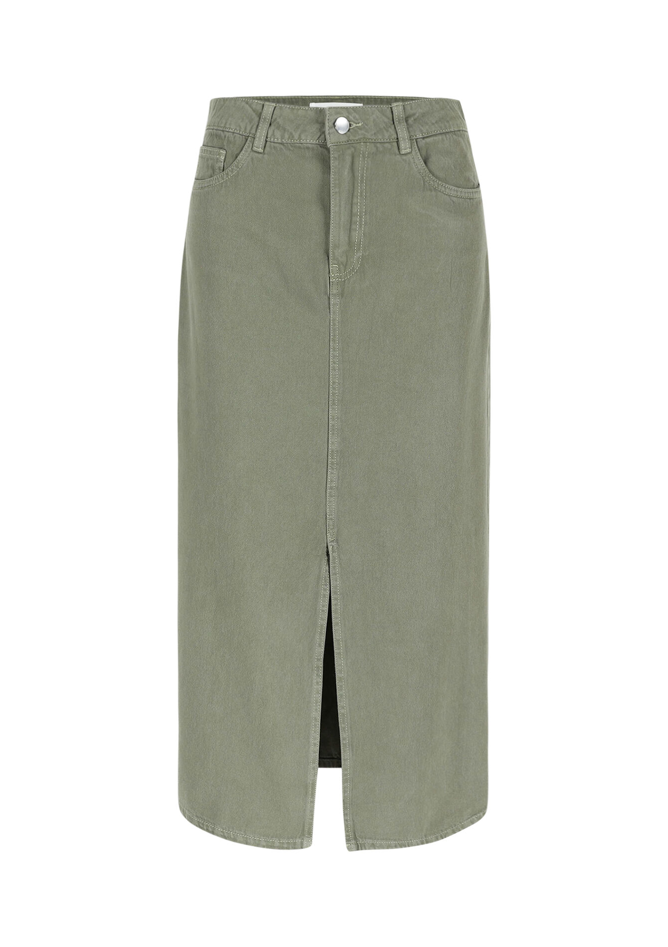 Maxirok met split - KHAKI MED - 07101295_4327