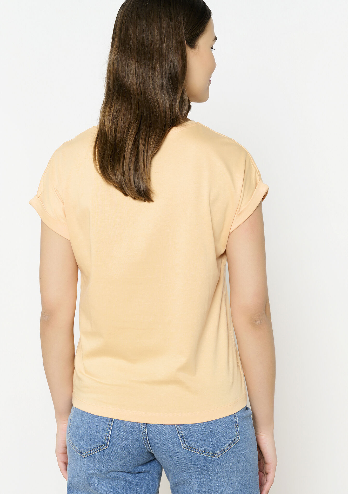 T-shirt basique, T-shirt basique - ORANGE PASTEL - 02301630_1267