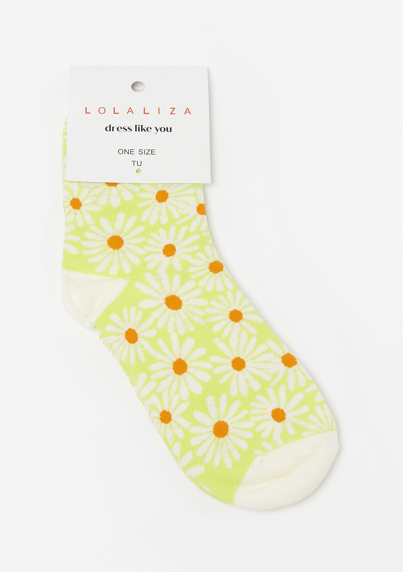 Sokken met bloemenprint - LIME - 17101275_4711