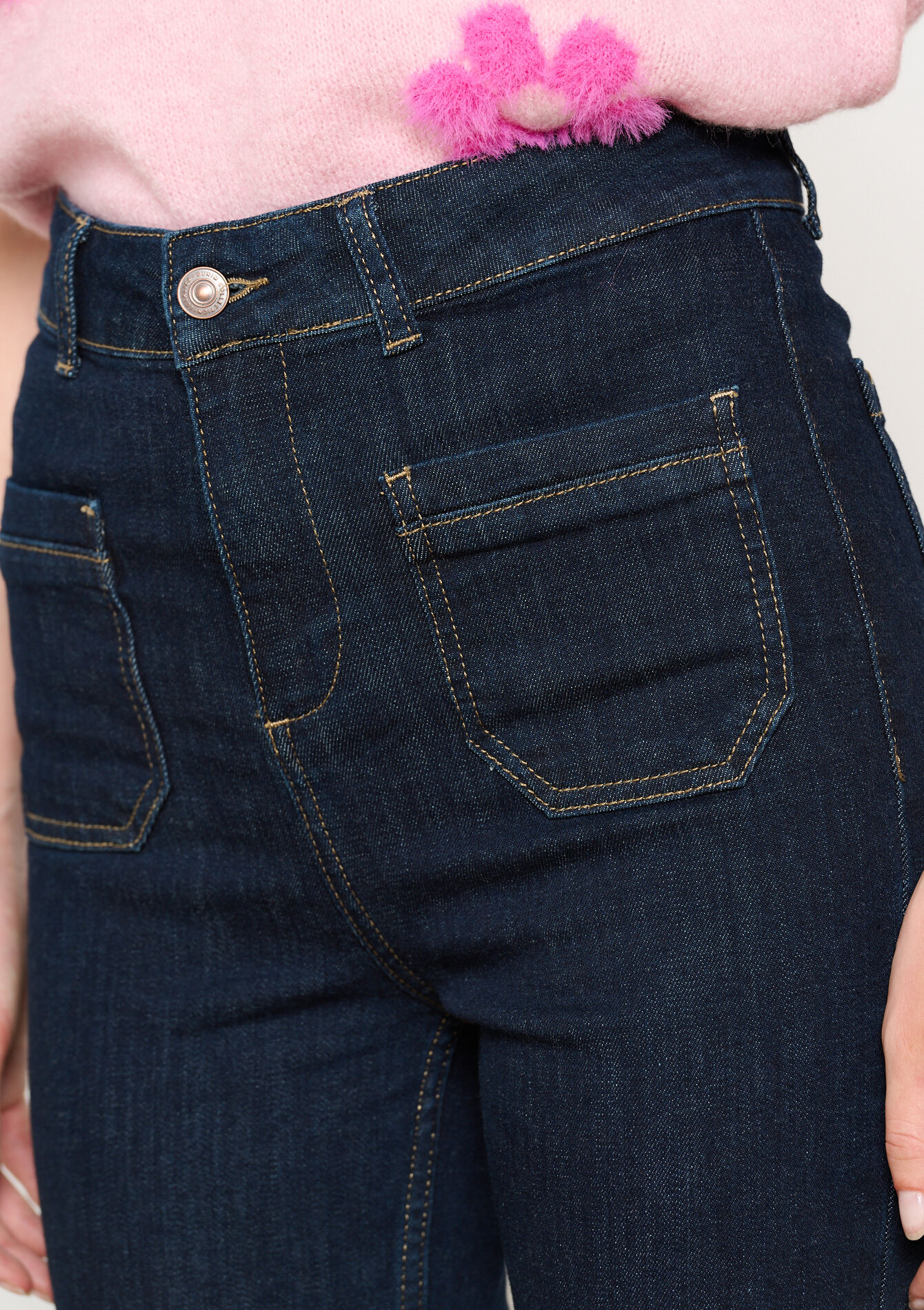 Jean bootcut taille haute - DARK BLUE - 22000553_0501