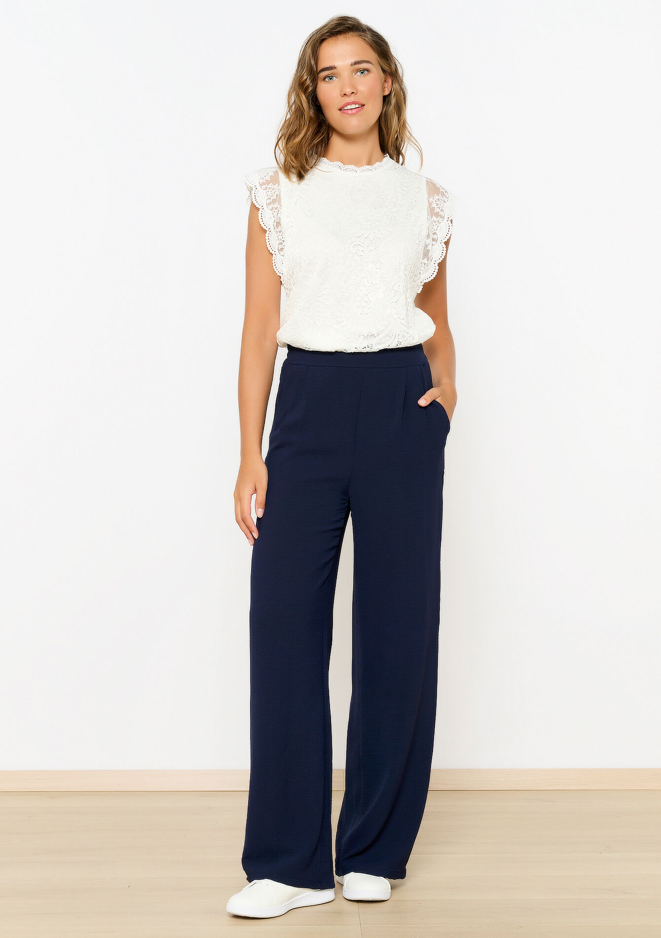 Pantalon évasé, Pantalon évasé - NAVY BASIC - 06600891_2723