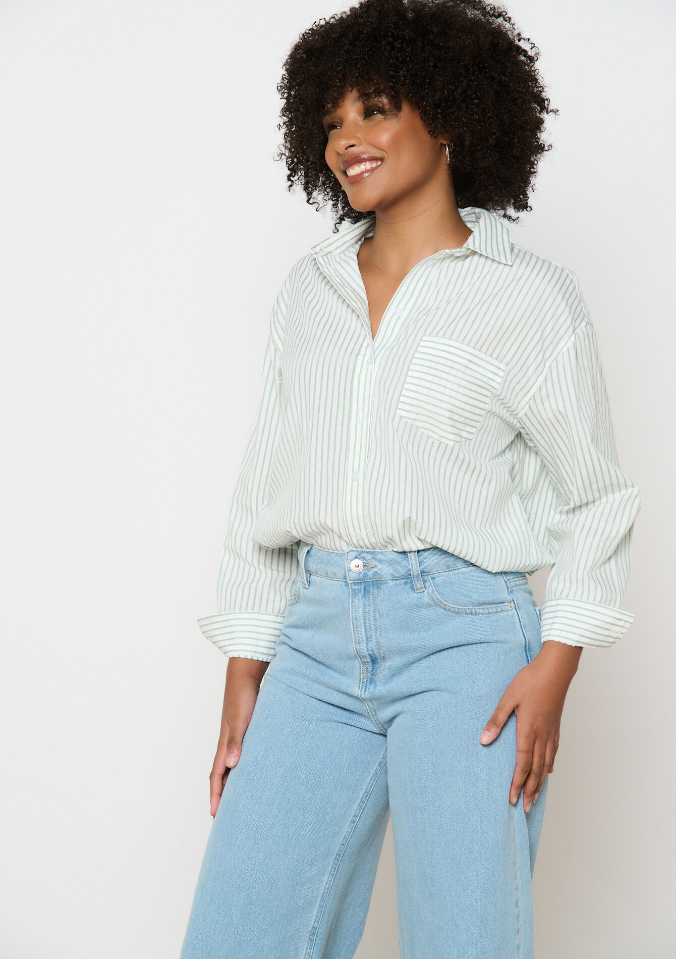 Gestreept hemd - OPTICAL WHITE - 05702720_1019