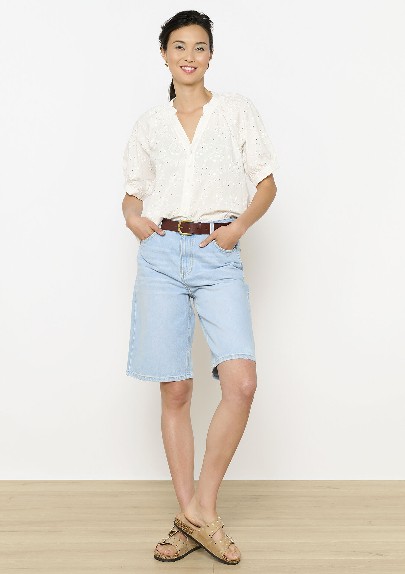 Romantisch geborduurde blouse, Romantisch geborduurde blouse - OPTICAL WHITE - 05702847_1019