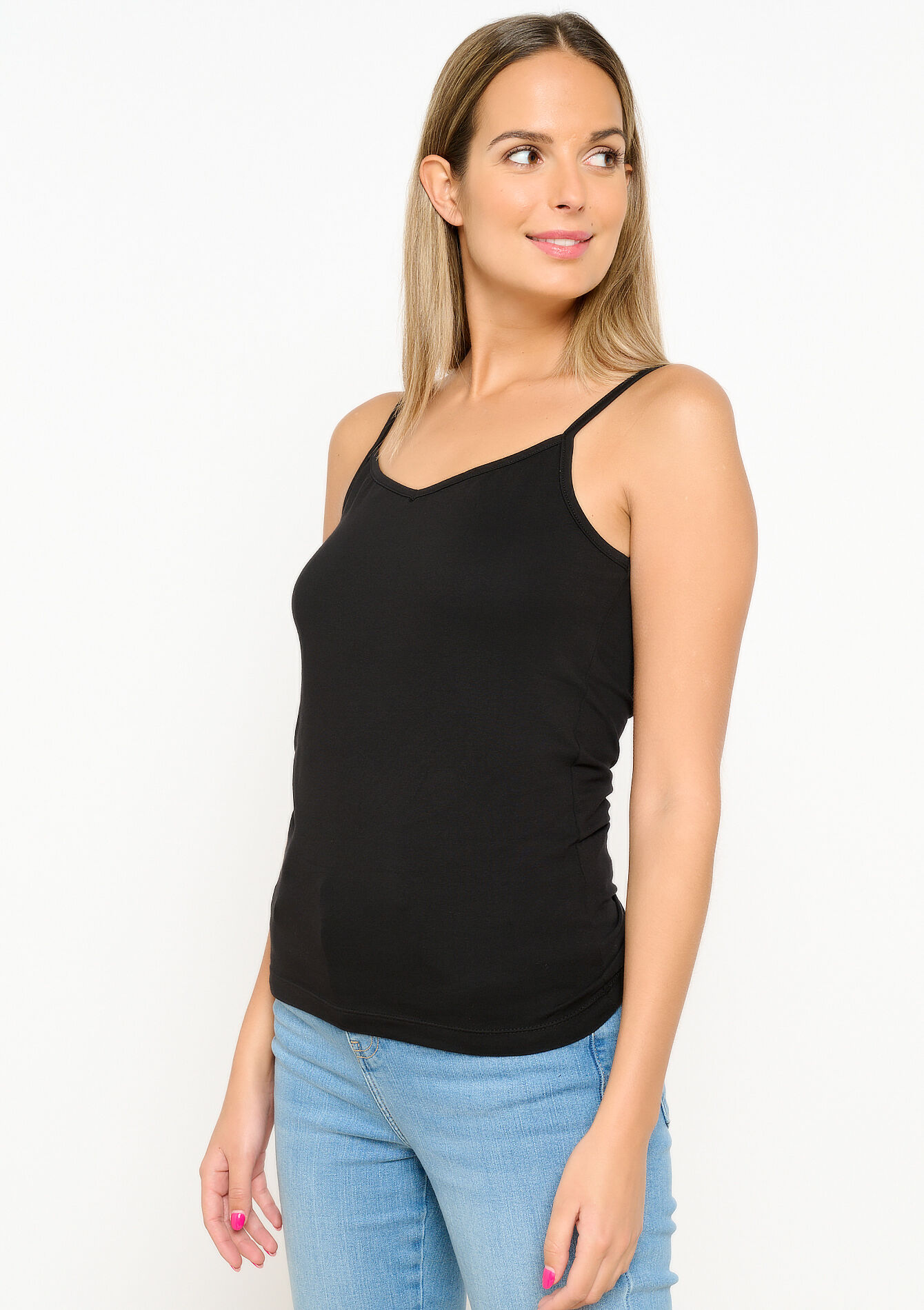 Top with spaghetti straps, Top with spaghetti straps - BLACK - 02200452_1119